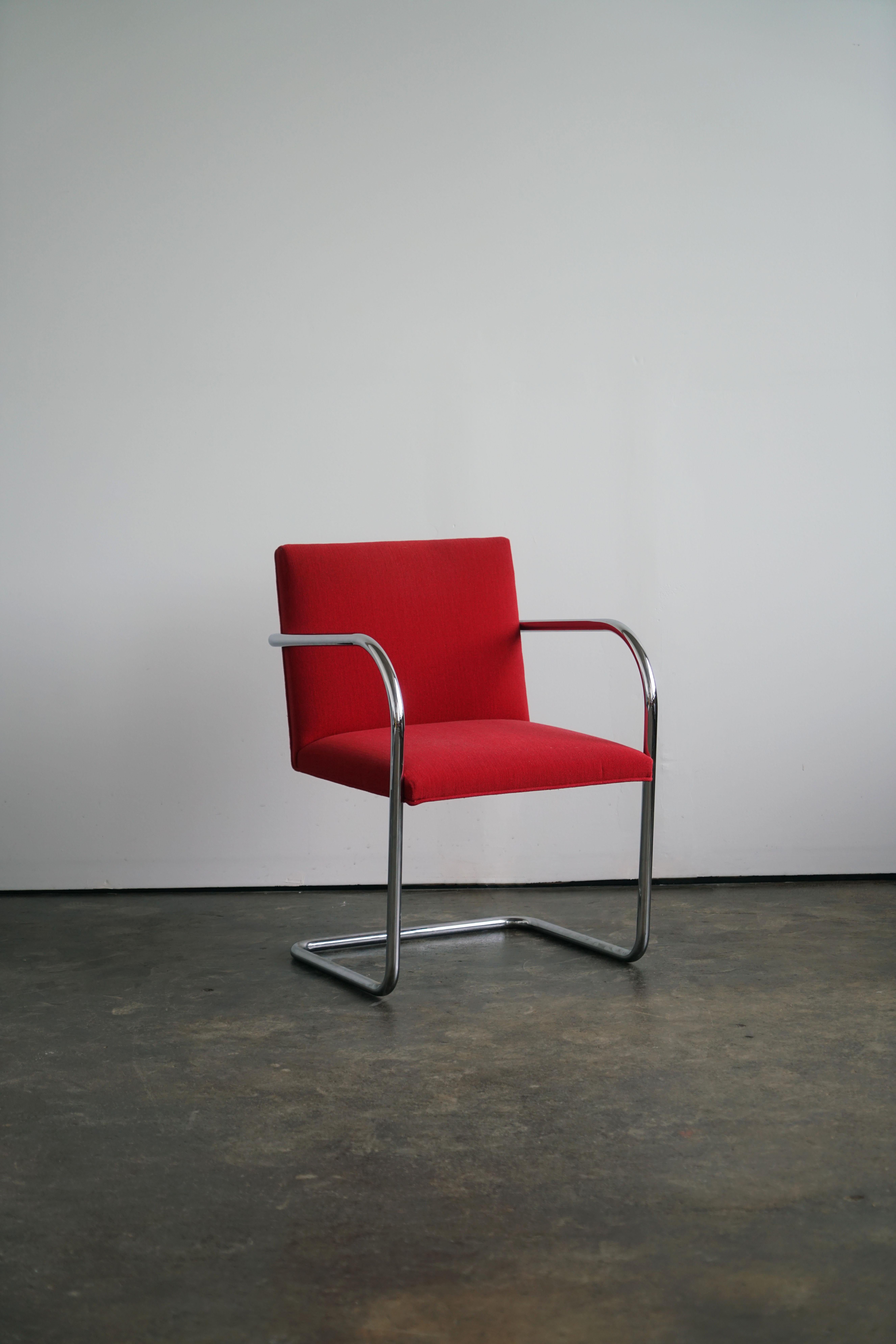 Mies Van Der Rohe Brno-Stühle für Knoll in Rot, 4er-Set im Zustand „Gut“ in Chicago, IL