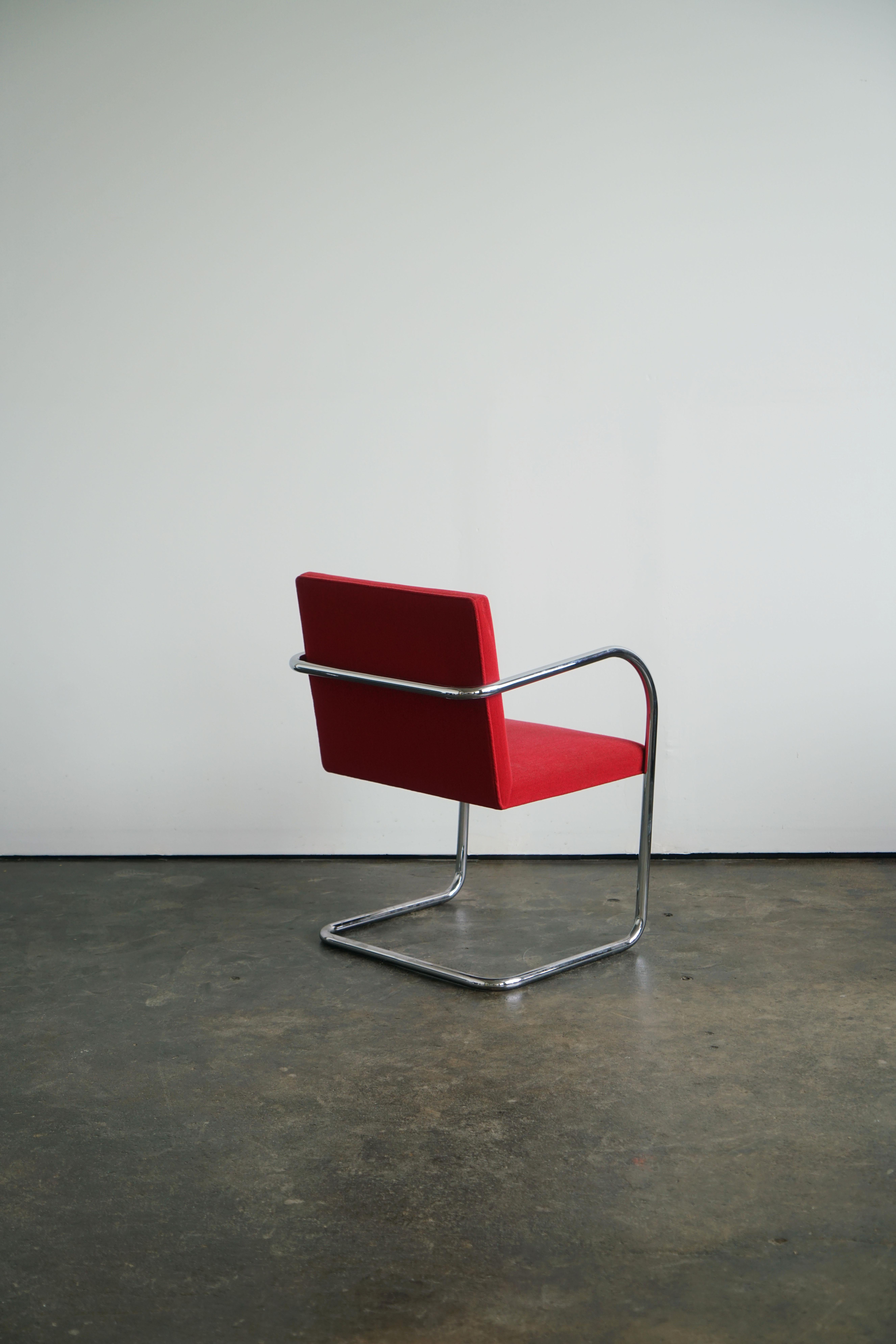 Mies Van Der Rohe Brno-Stühle für Knoll in Rot, 4er-Set 2