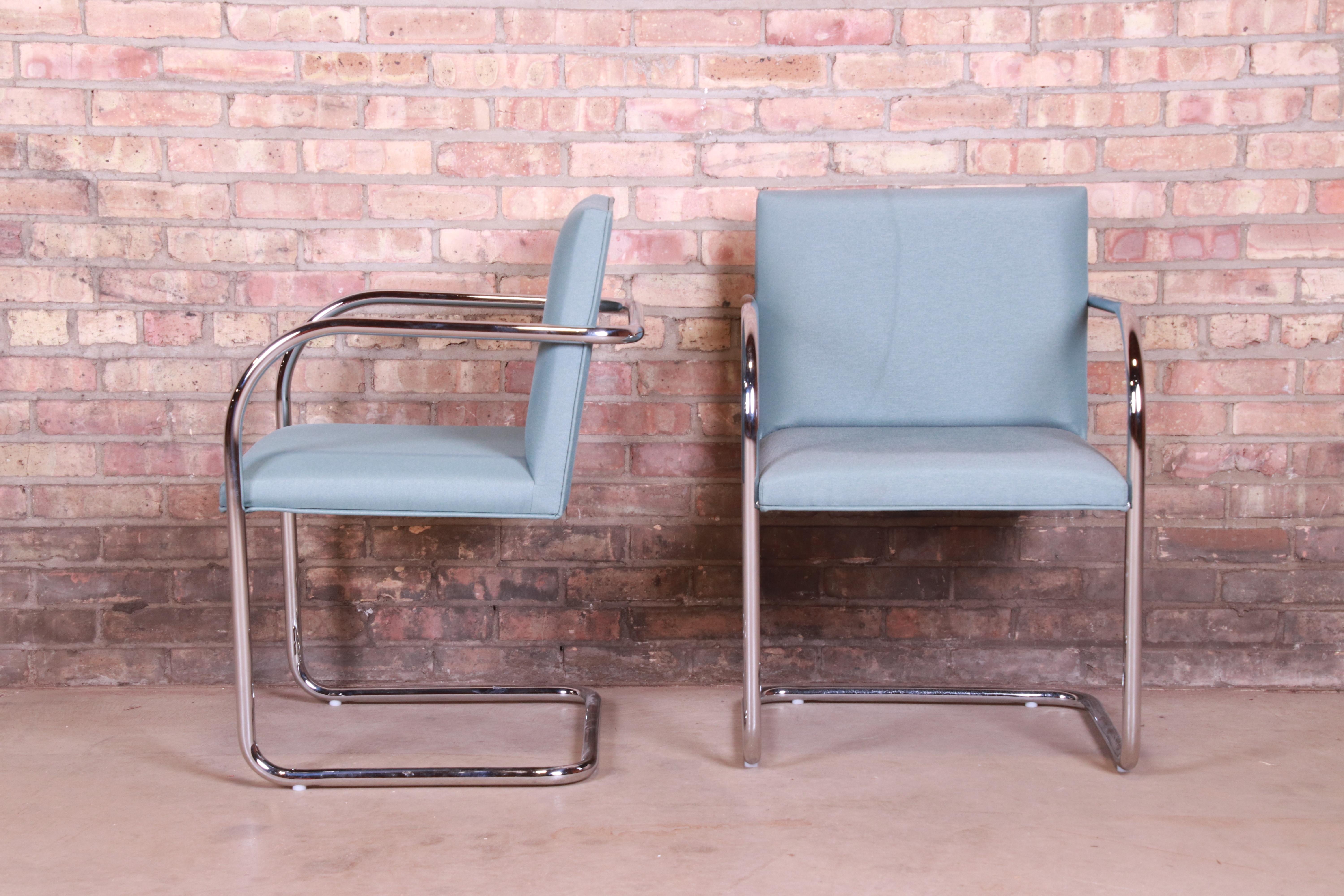 Upholstery Mies van der Rohe Brno Club Chairs, Pair