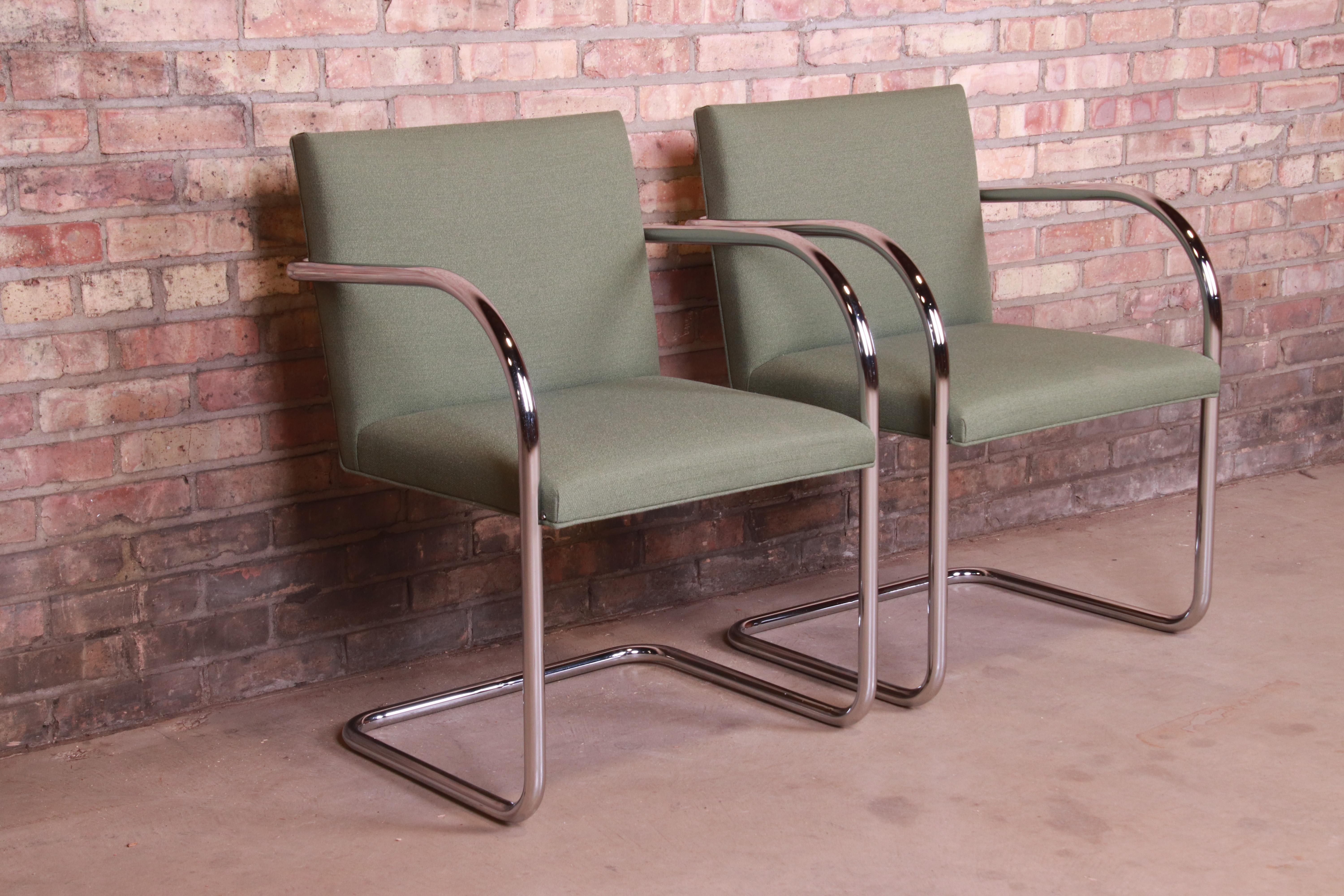 Upholstery Mies van der Rohe Brno Club Chairs, Pair