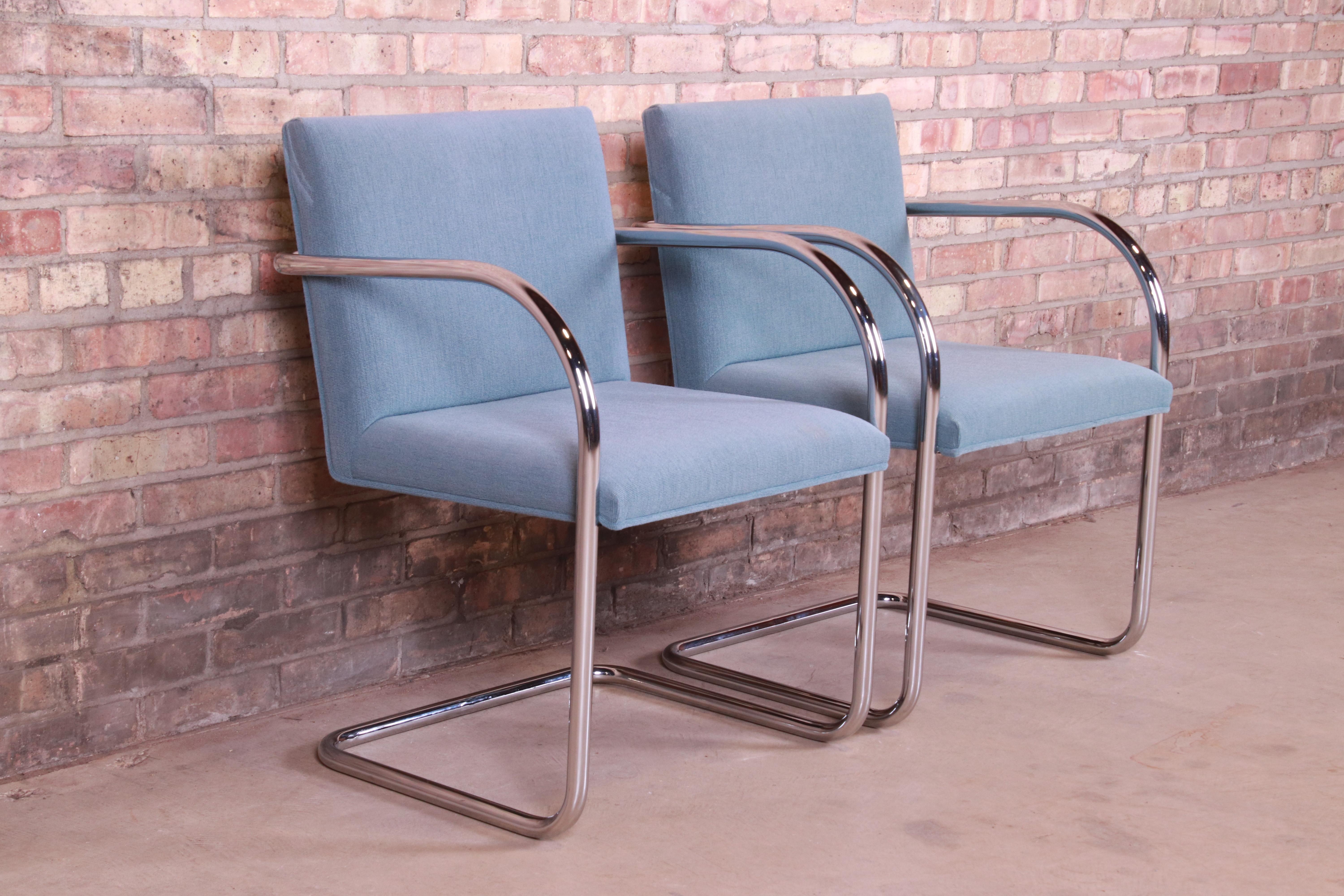 Upholstery Mies Van Der Rohe Brno Club Chairs, Pair