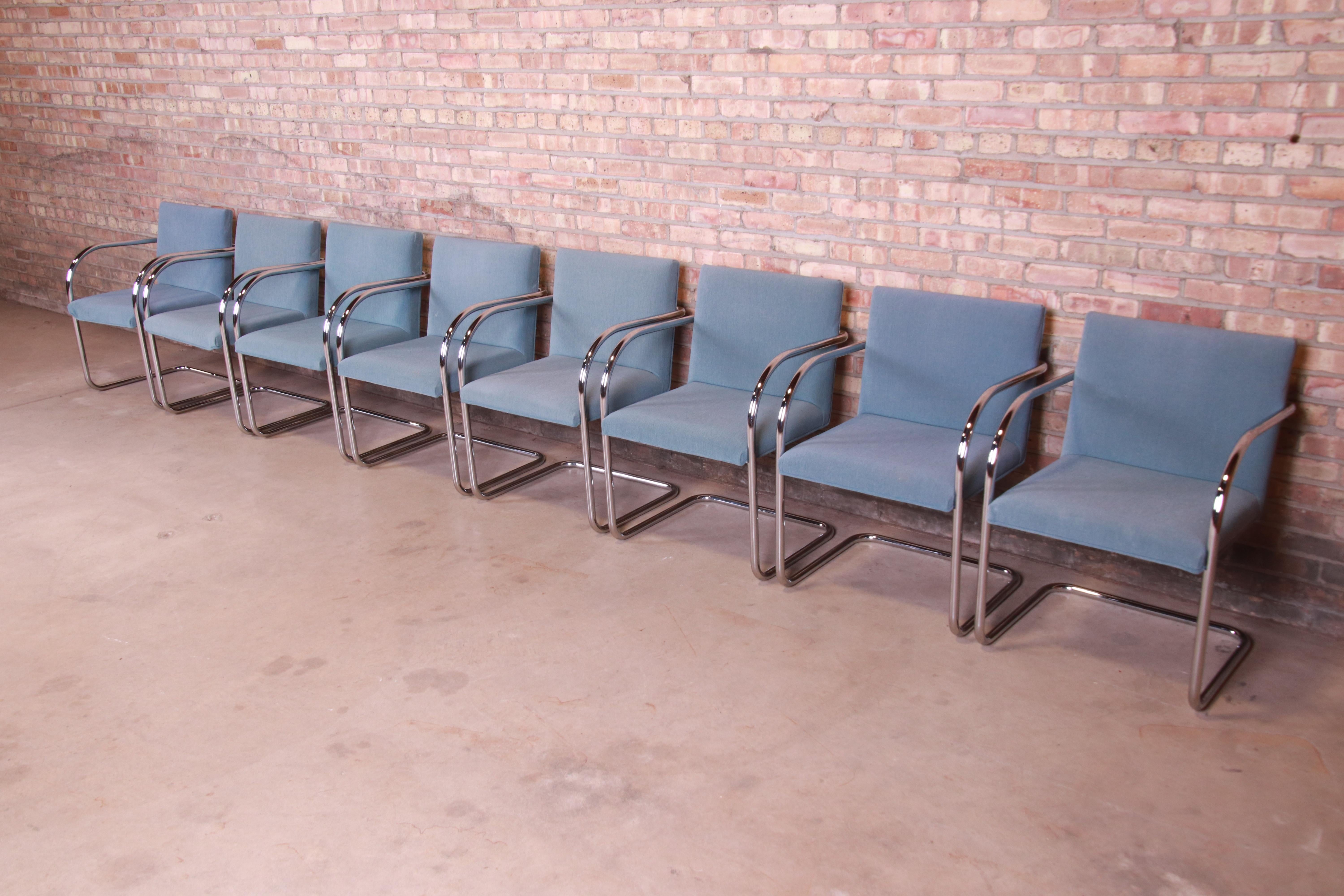 Mid-Century Modern Mies Van Der Rohe Brno Club Chairs, Set of Eight
