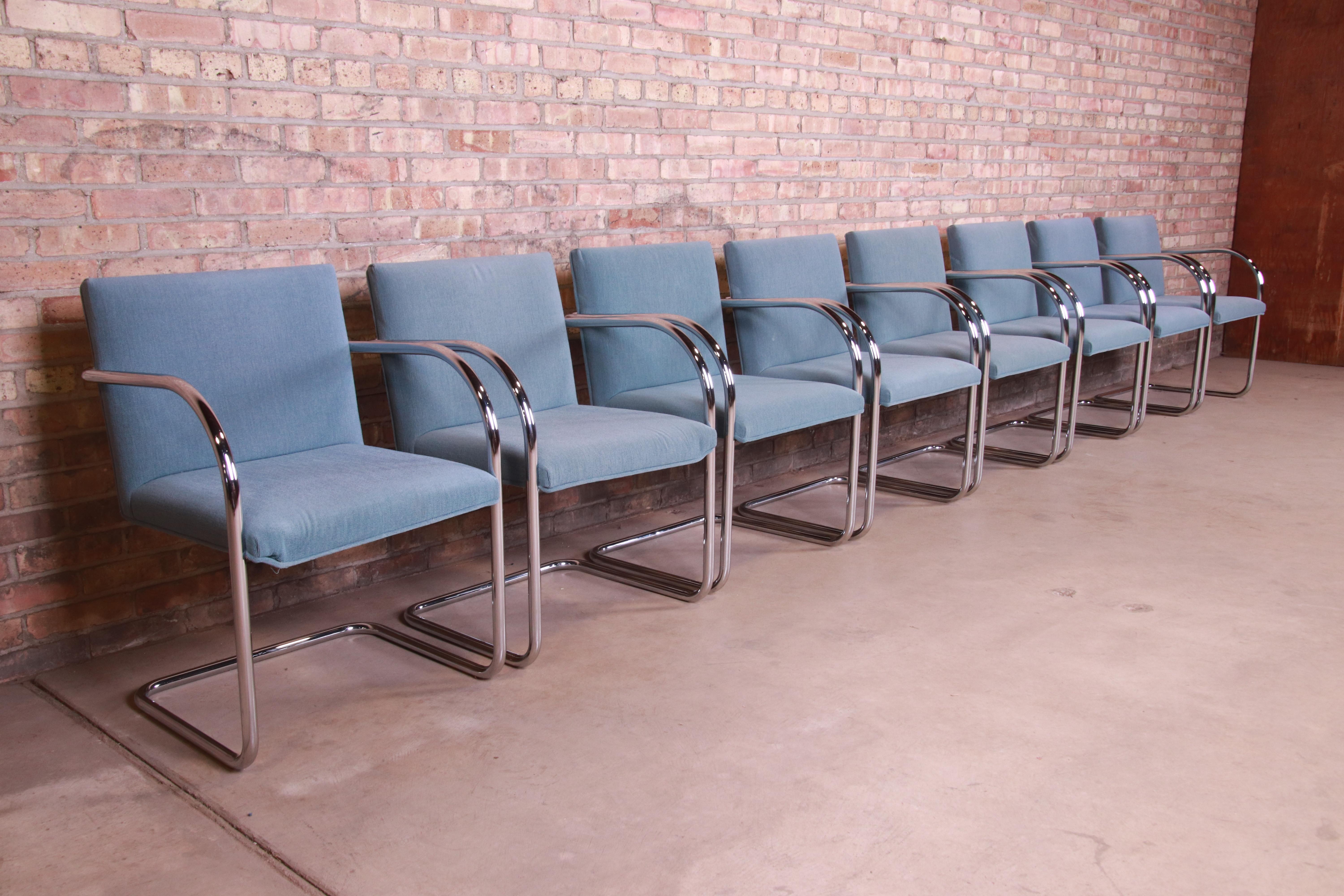Mies Van Der Rohe Brno Club Chairs, Set of Eight In Good Condition In South Bend, IN