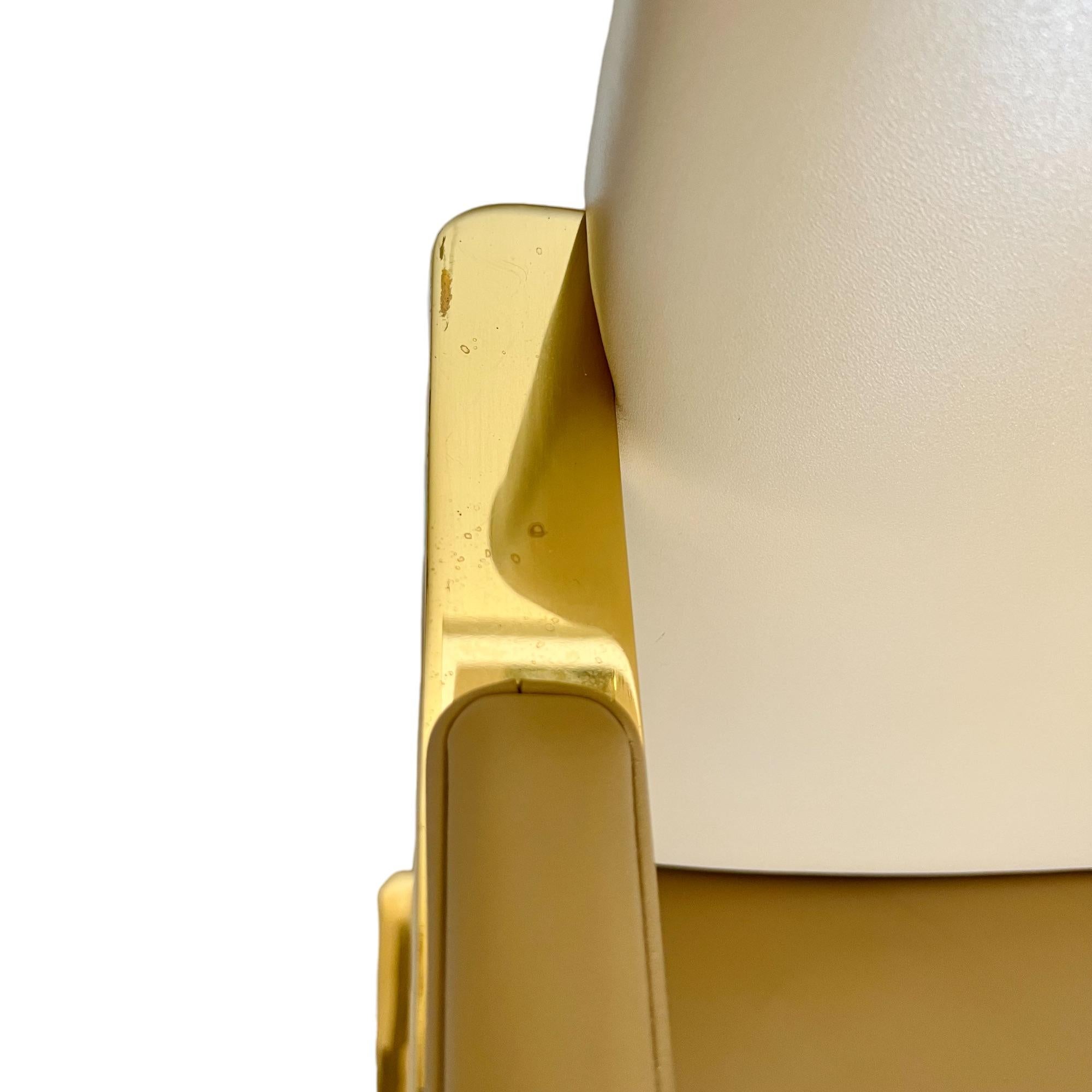 Mies Van Der Rohe Brno Gold Brass Flat Bar Leather Chair 1