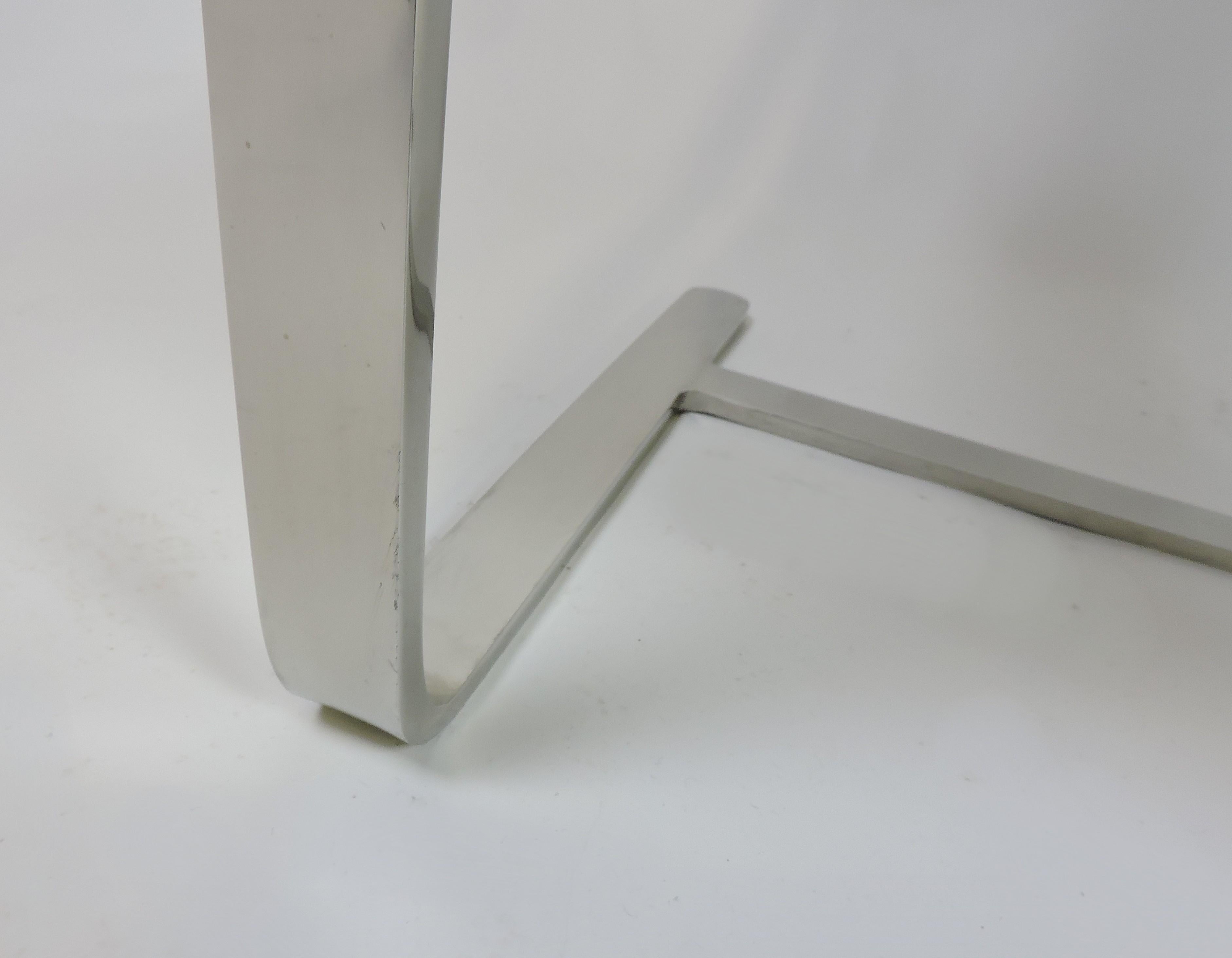 Late 20th Century Mies van der Rohe Brno Stainless Steel Flat Bar Chair for Knoll