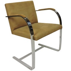 Mies van der Rohe Brno Stainless Steel Flat Bar Chair for Knoll