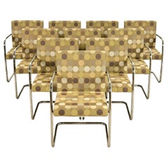 Mies Van Der Rohe Brno Style Mid-Century Modern Chrome Club Chairs, Set of Ten