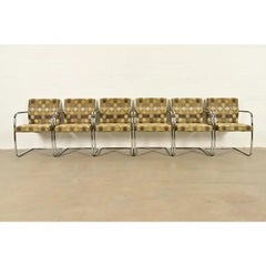 Mies Van Der Rohe Brno Style Mid-Century Modern Chrome Tubular Cantilever Chairs