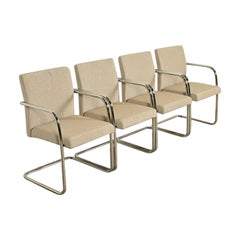 Mies Van Der Rohe Brno Style Mid-Century Modern Chrome Tubular Cantilever Chairs