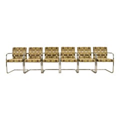 Mies Van Der Rohe Brno Style Mid-Century Modern Chrome Tubular Cantilever Chairs