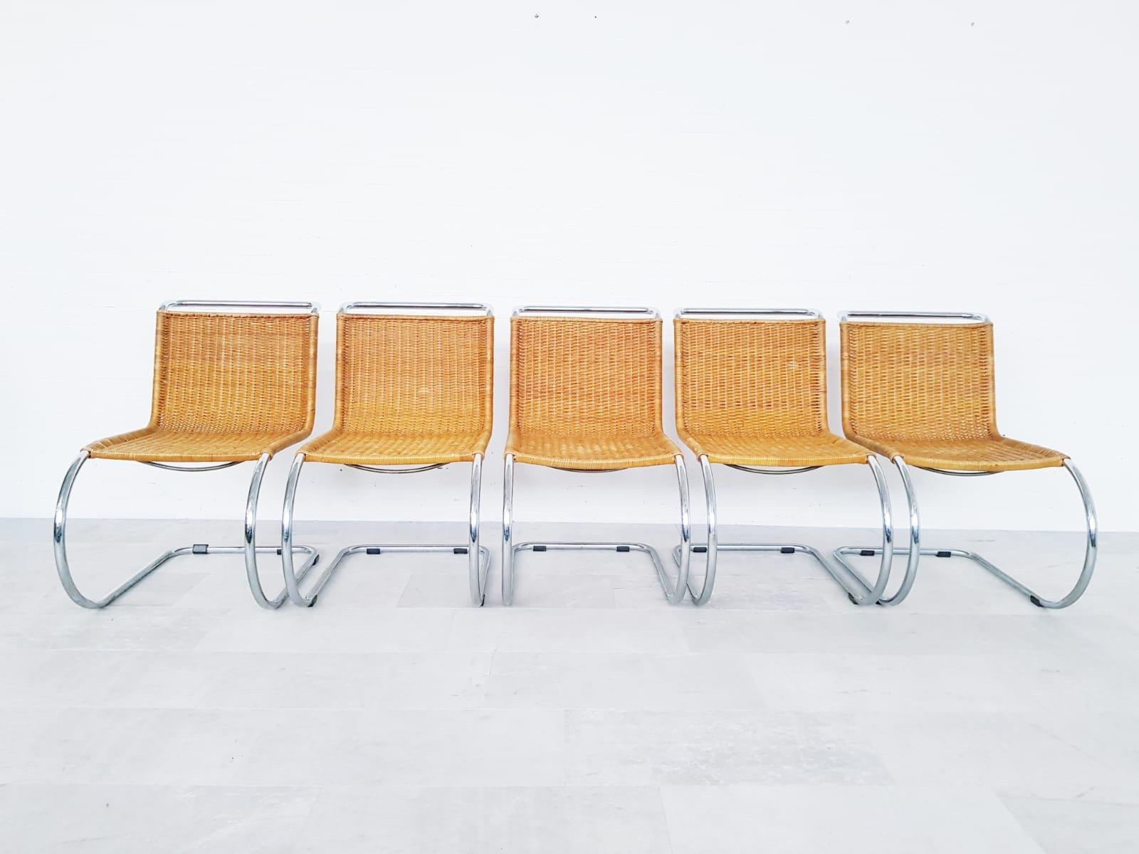 Late 20th Century Mies van der Rohe Cantilever Chairs for Thonet