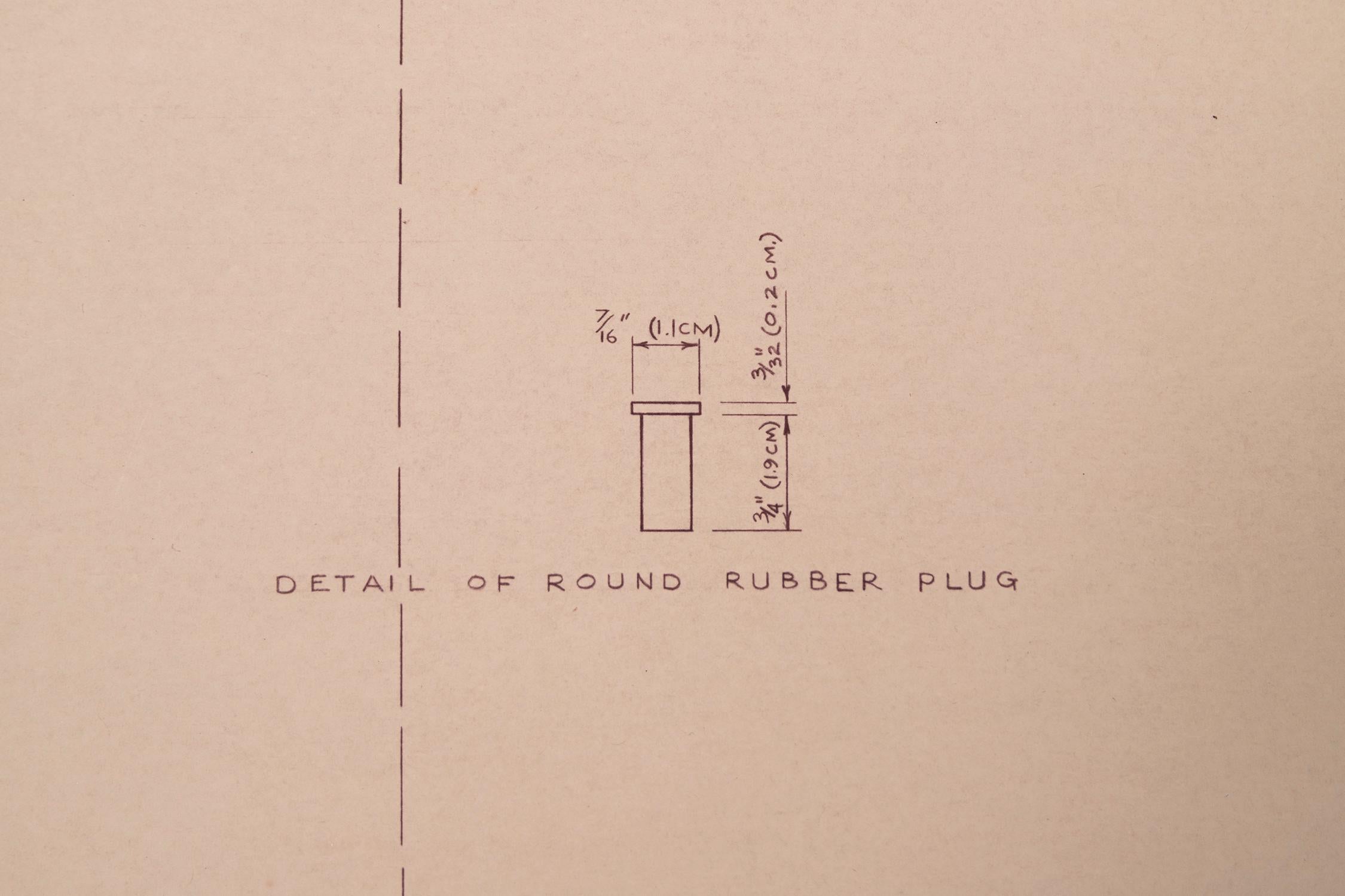 Mies van der Rohe Design Drawing, Coffee Table with Glass Top In Excellent Condition For Sale In Chicago, IL