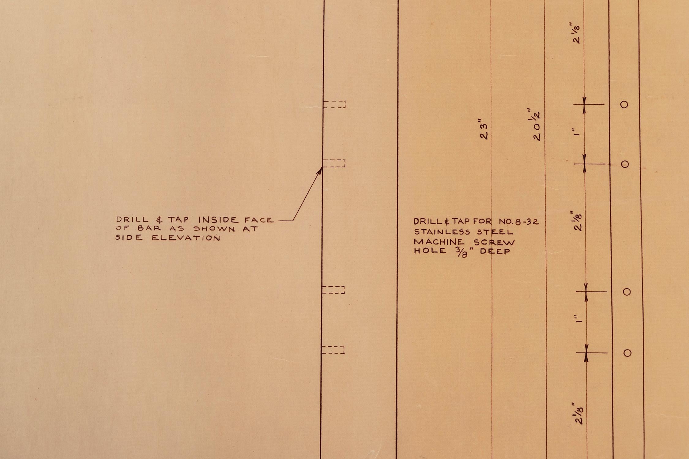 Mies van der Rohe Design Drawing, Stool, Plan and End Elevation For Sale 2