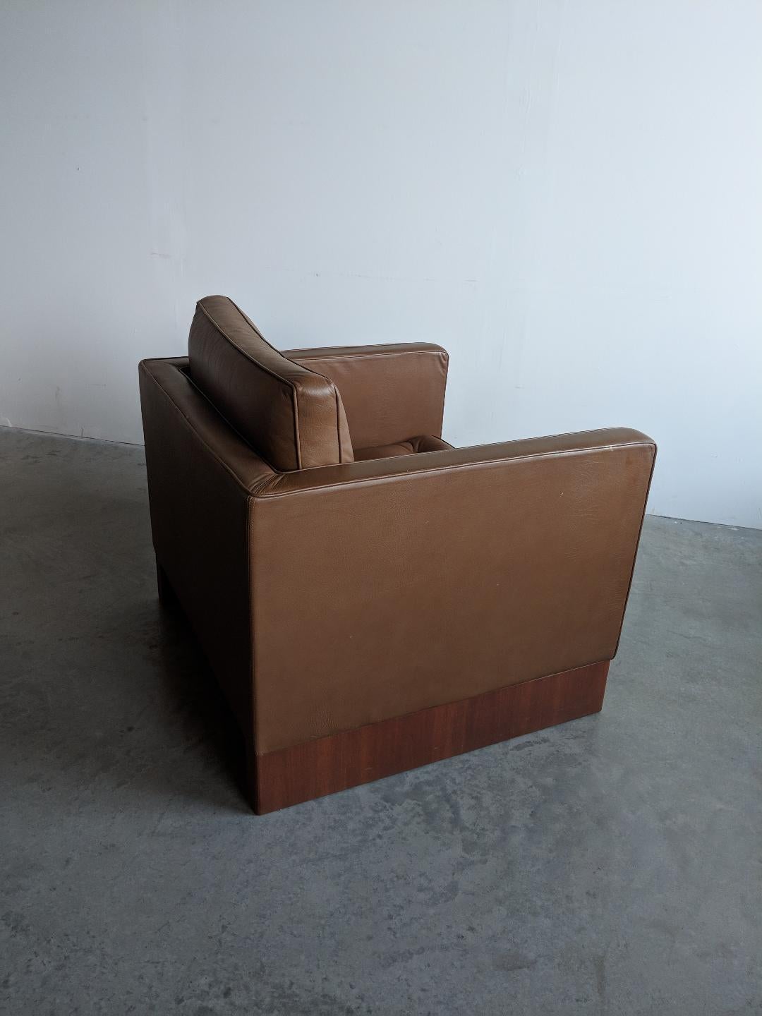 International Style Mies van der Rohe Designed Lounge Chair, circa 1968