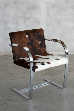 Mies van der Rohe fauteuils Brno 255 en acier chromé plat pour Knoll