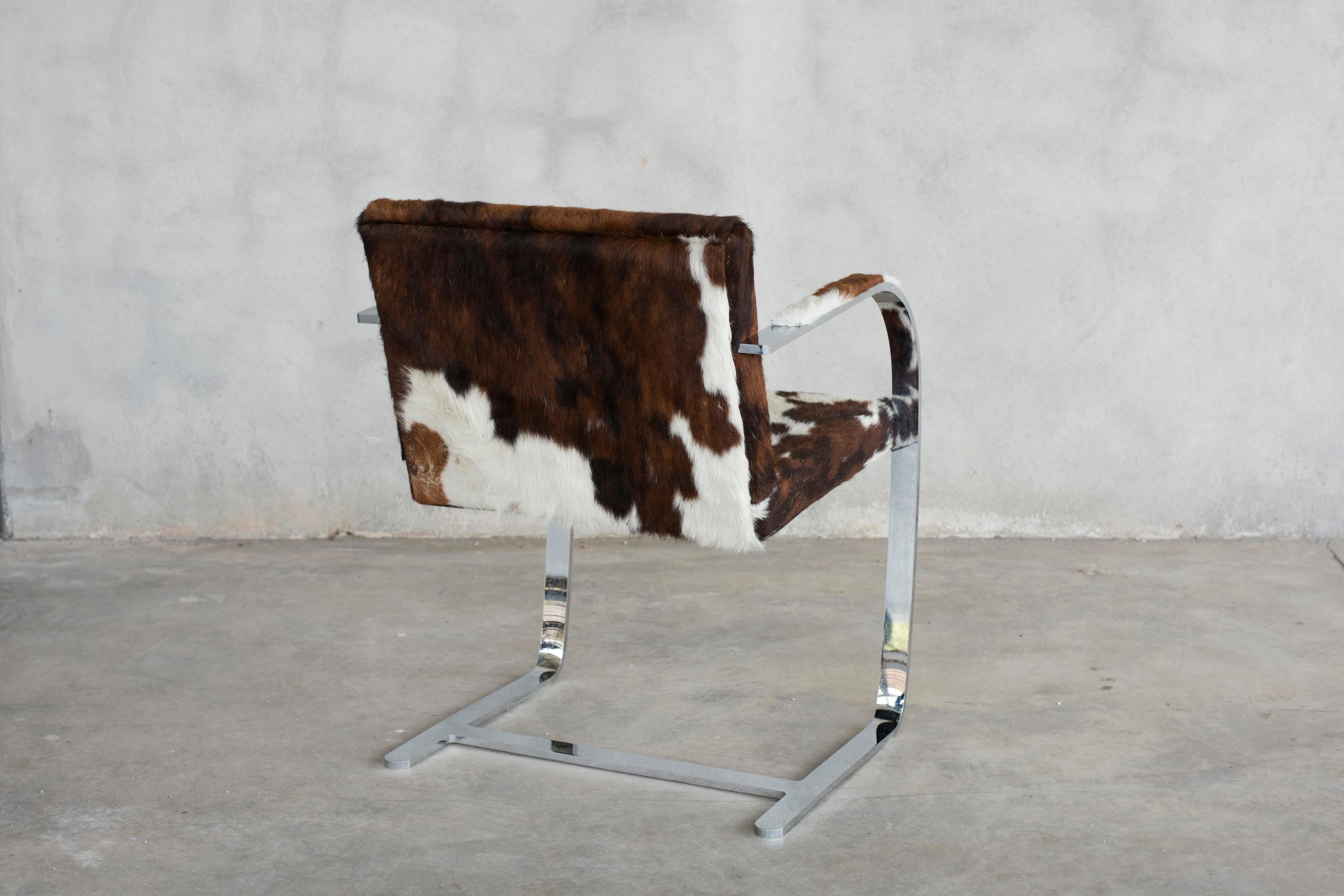Européen Mies van der Rohe fauteuils Brno 255 en acier chromé plat pour Knoll en vente