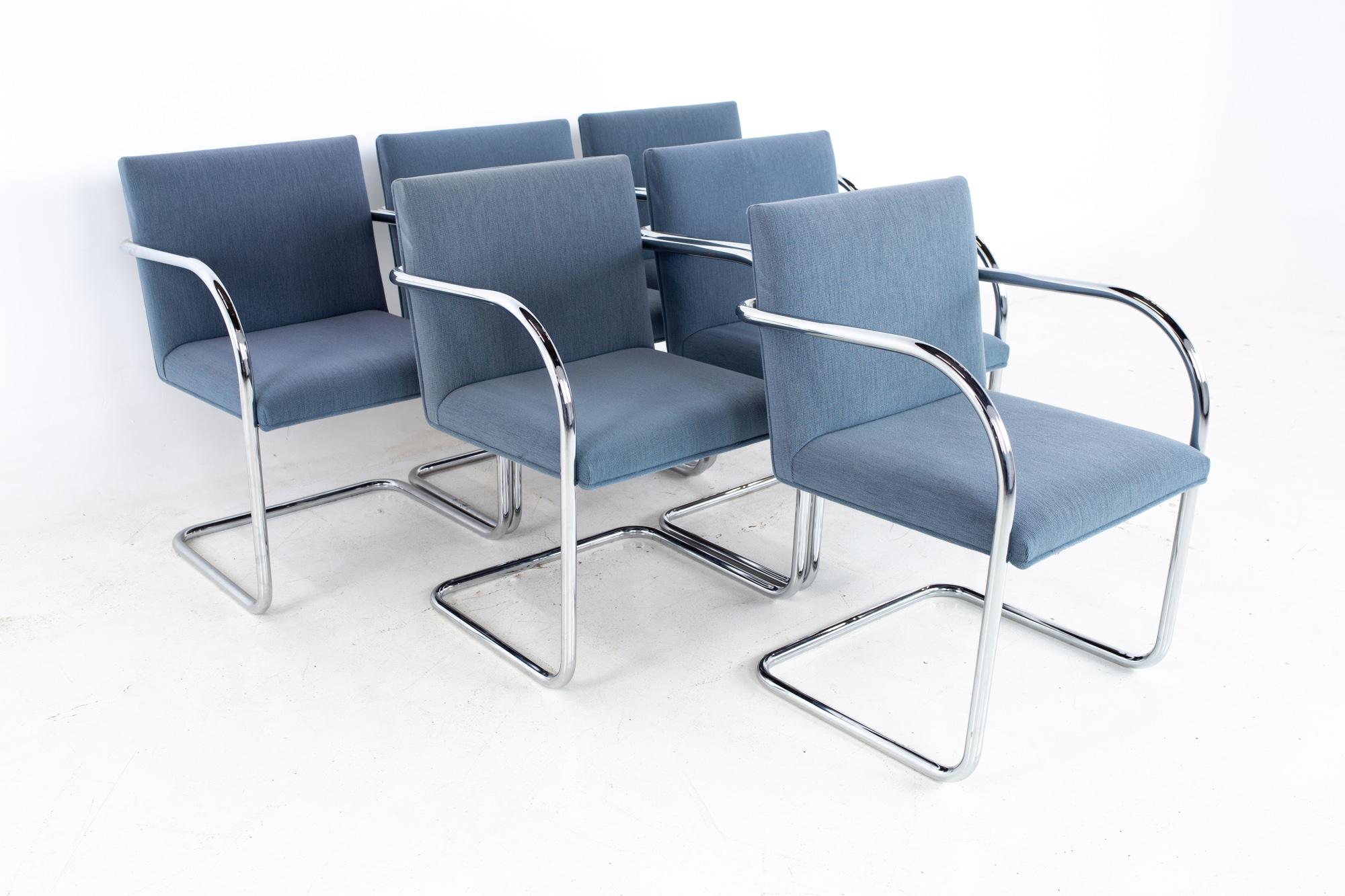 Late 20th Century Mies Van Der Rohe for Gordon International BRNO MCM Tubular Arm Chair, Set 12
