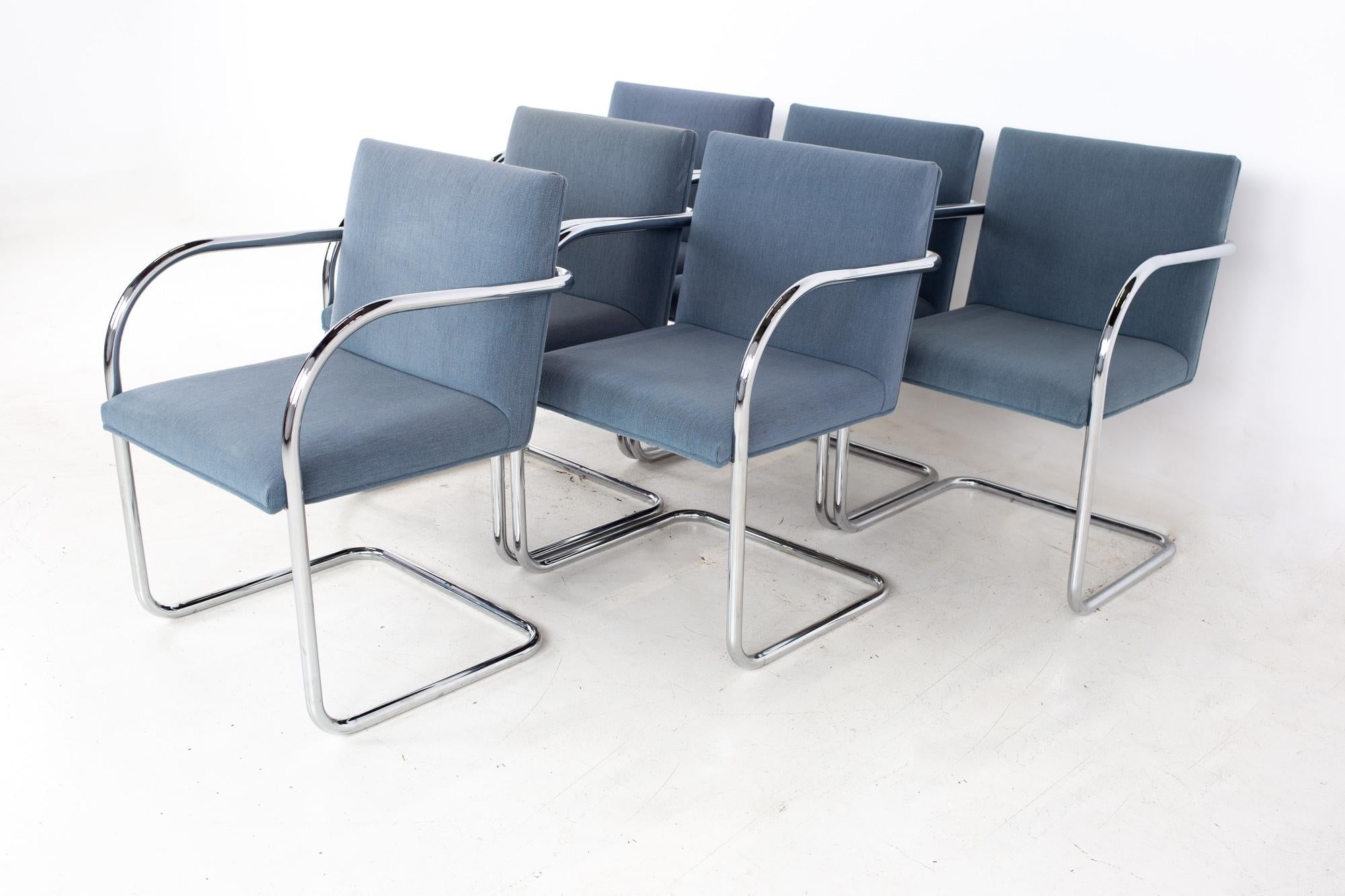 Mies Van Der Rohe for Gordon International BRNO MCM Tubular Arm Chair, Set 12 1