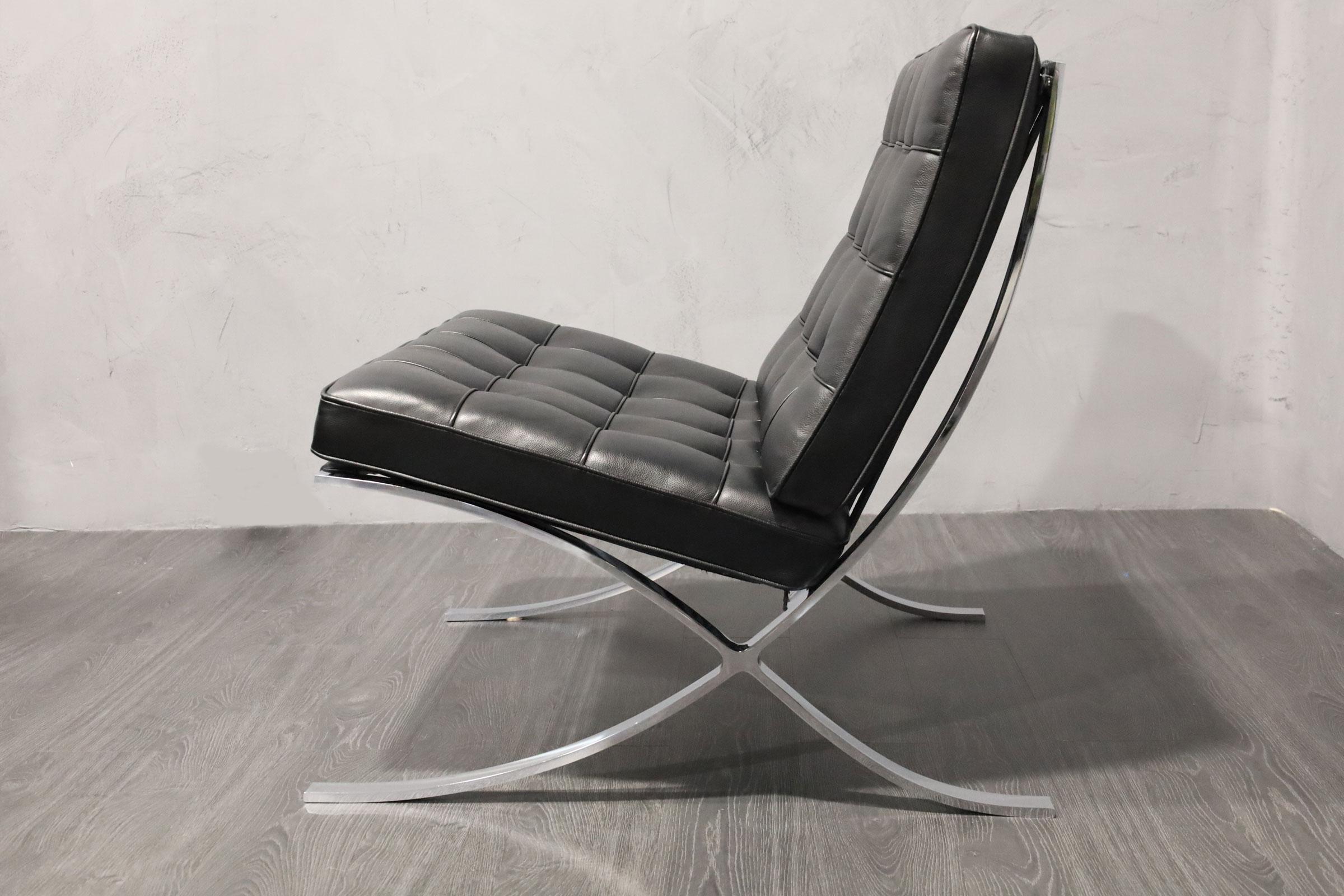 American Mies van der Rohe for Knoll Barcelona Chair and Stool For Sale