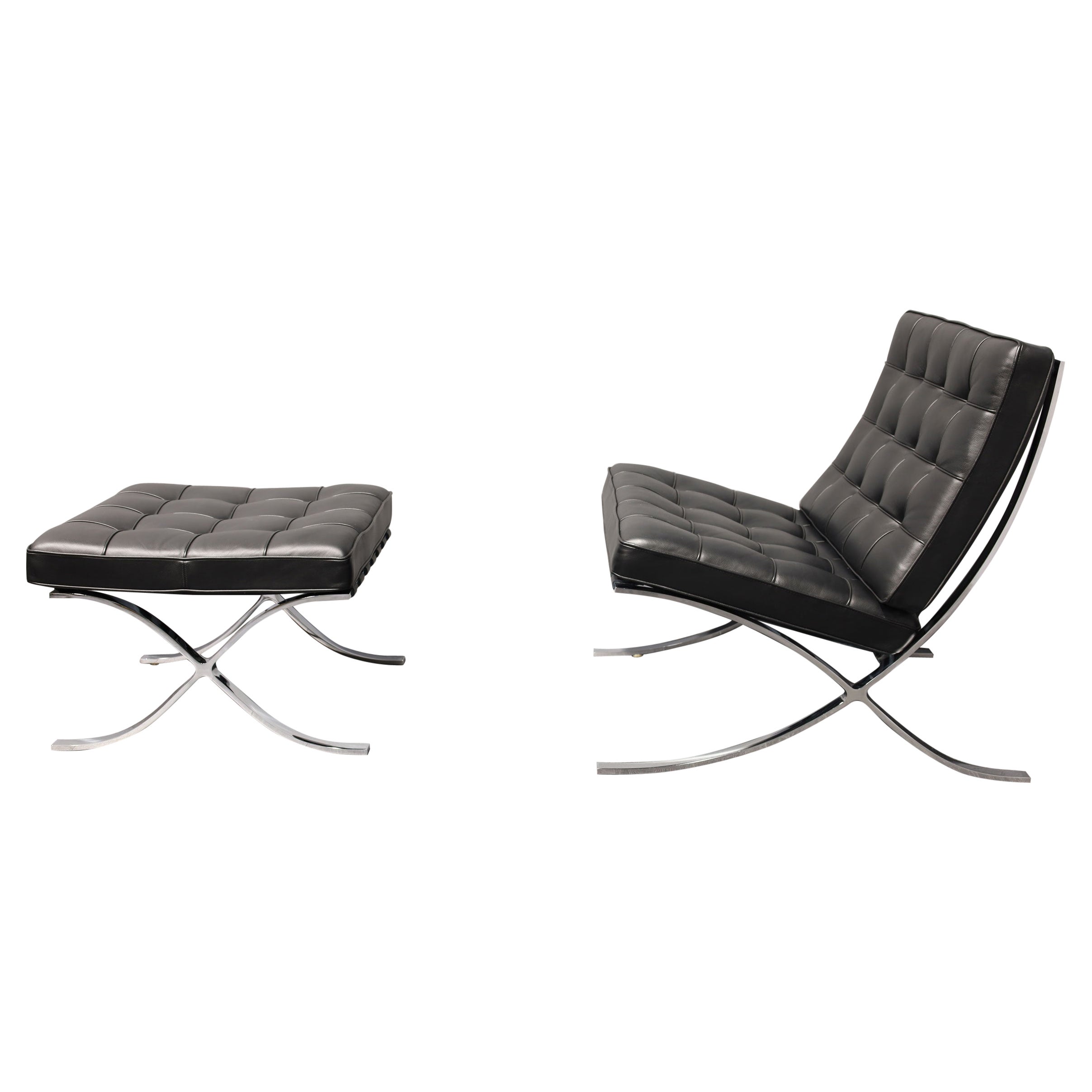 Mies van der Rohe para Knoll Silla y taburete Barcelona