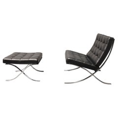 Mies van der Rohe para Knoll Silla y taburete Barcelona
