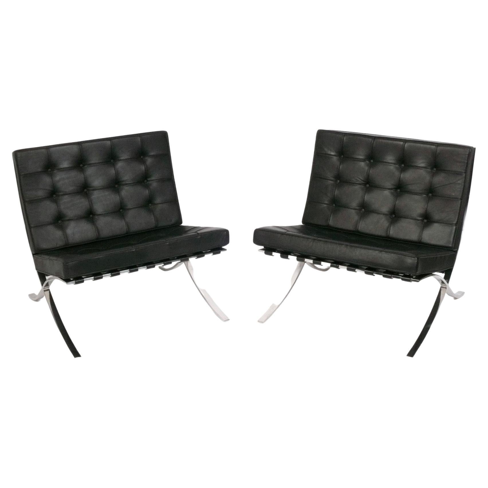 Mies van der Rohe for Knoll Barcelona Chairs circa 1979 Pair Available