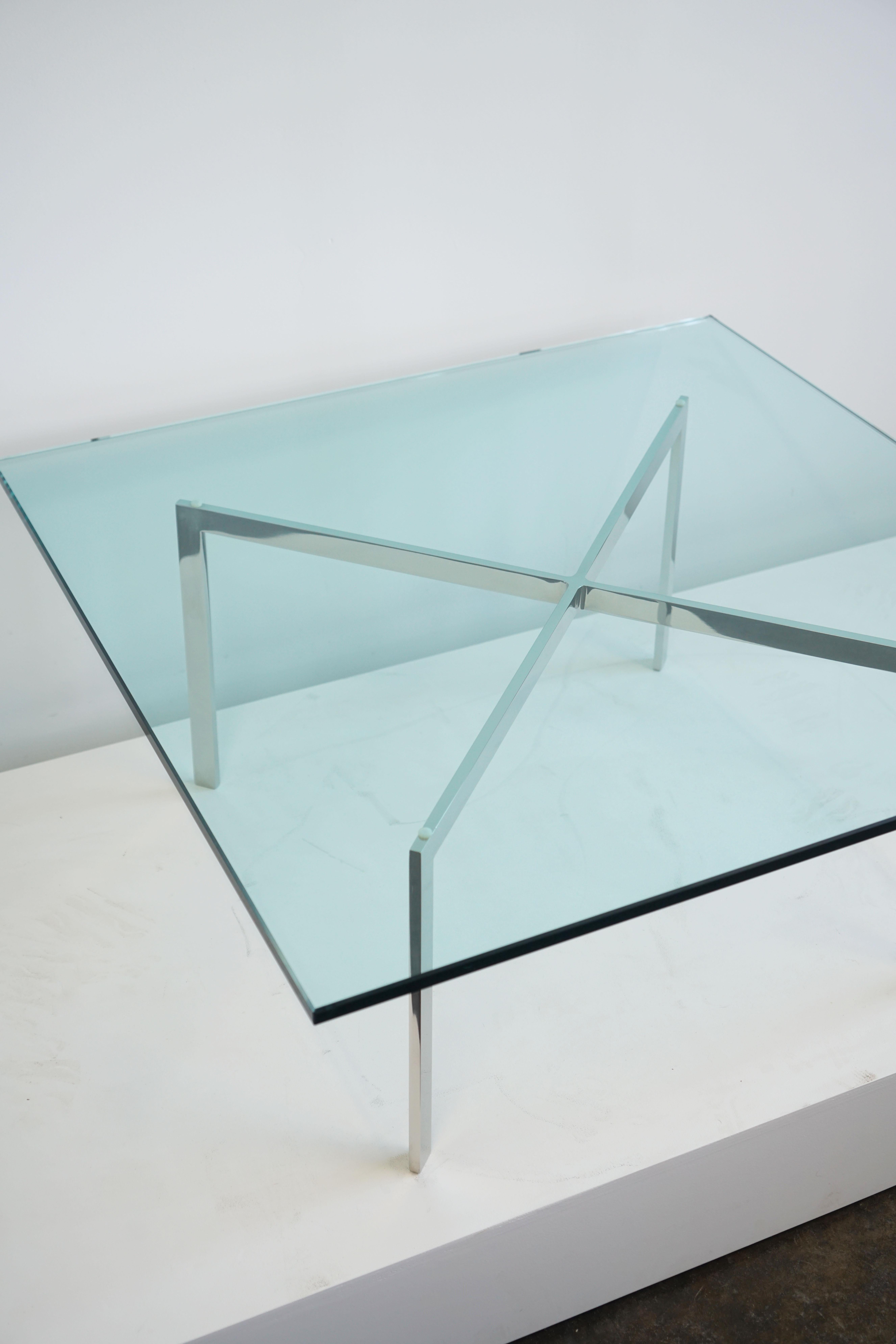 Steel Mies Van Der Rohe for Knoll Barcelona Coffee Table, near perfect