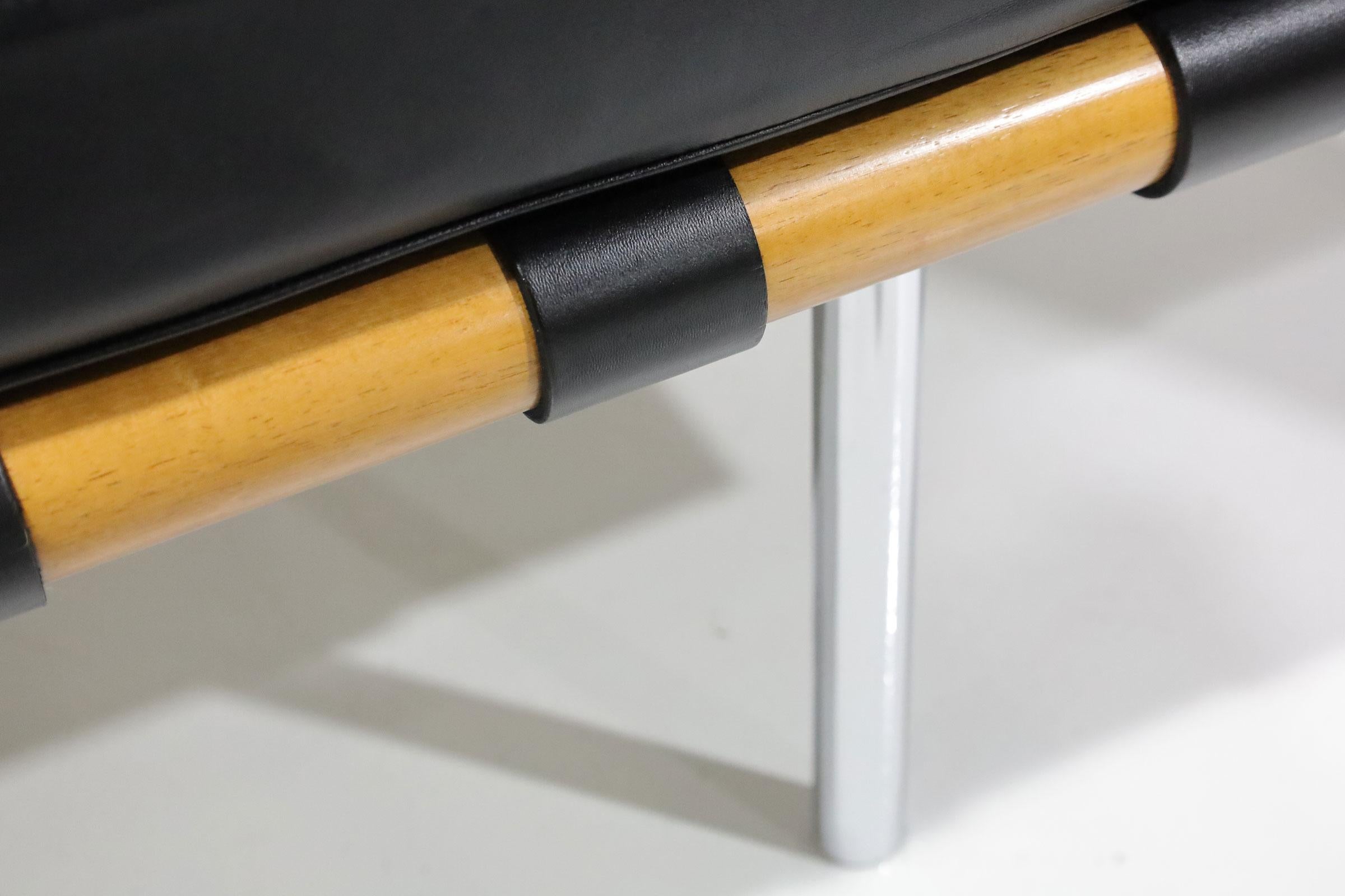 Mies van der Rohe for Knoll Barcelona Daybed/Couch in Black Leather For Sale 1