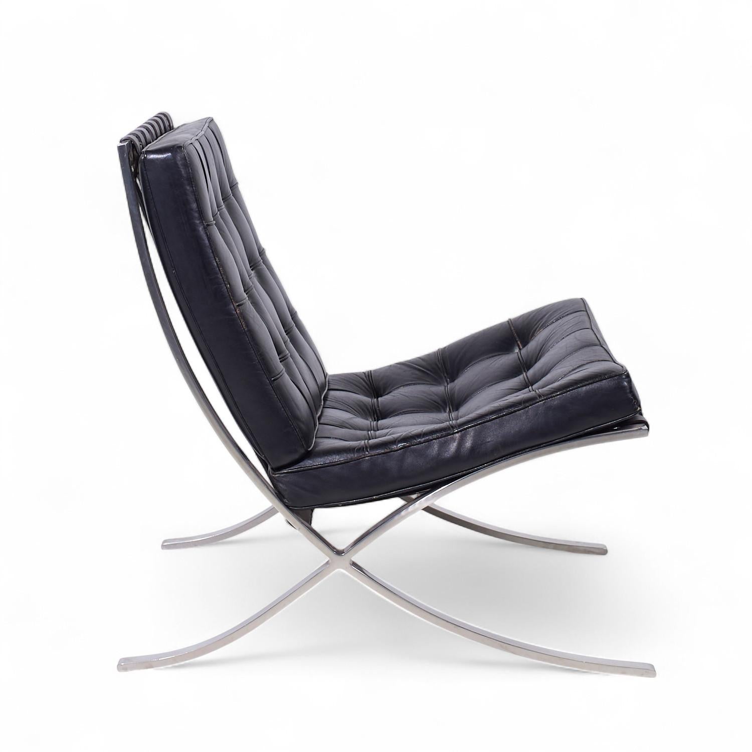 Mies Van Der Rohe for Knoll Barcelona Mid Century Lounge Chairs - Pair For Sale 4