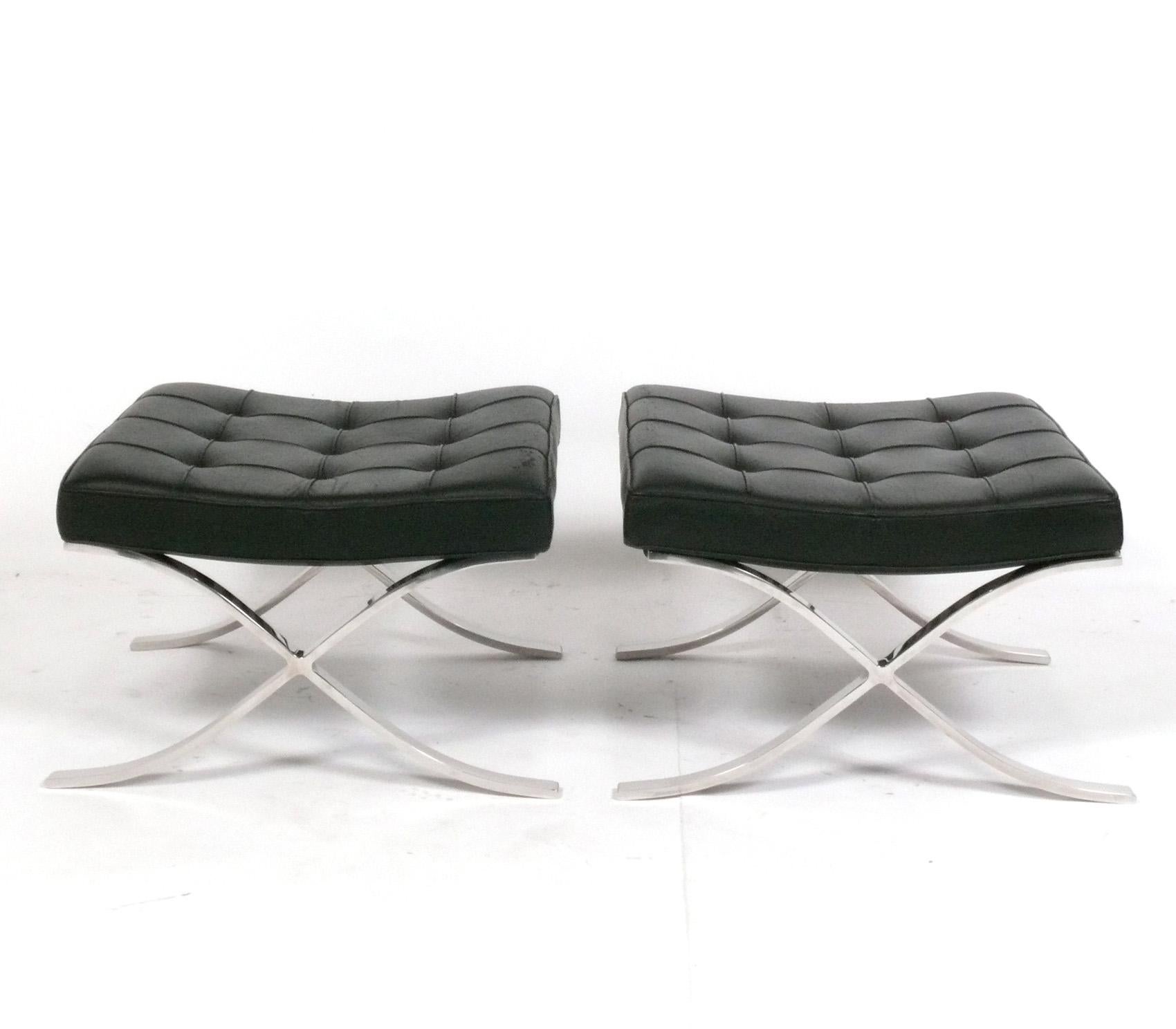 American Mies van der Rohe for Knoll Barcelona Ottomans circa 1979 Pair Available For Sale