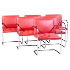 Mies van der Rohe for Knoll BRNO Cantilever Chrome Dining Chairs - Set of 6