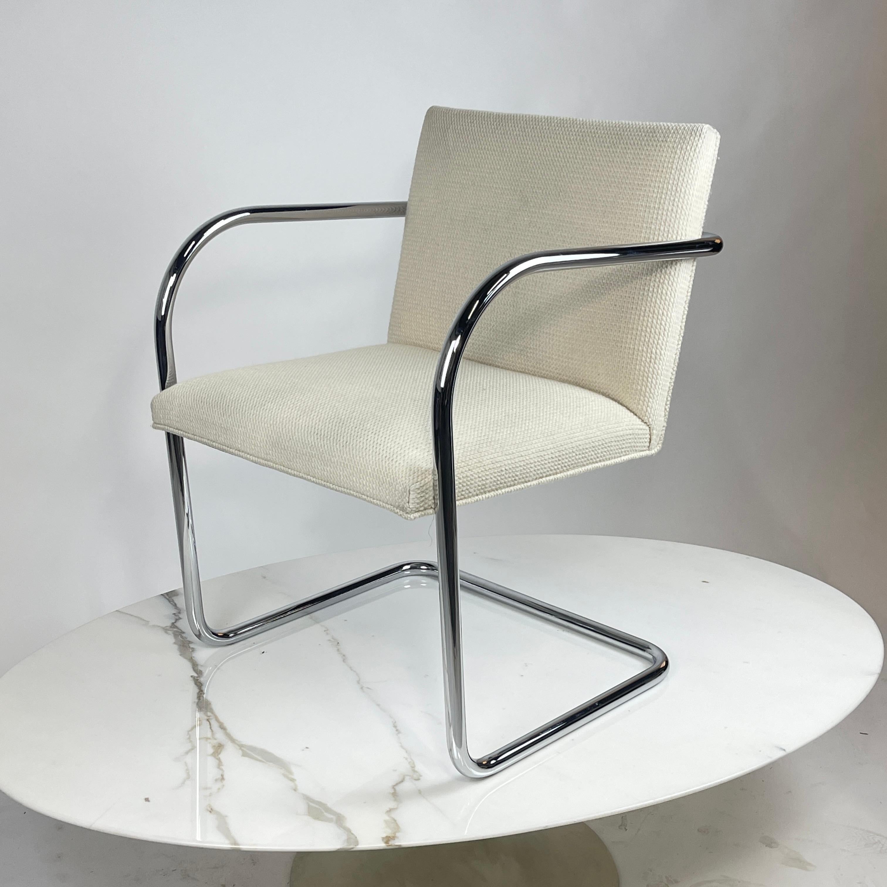 Mies Van Der Rohe for Knoll Brno Chair in Cato Upholstery 60 available For Sale 4