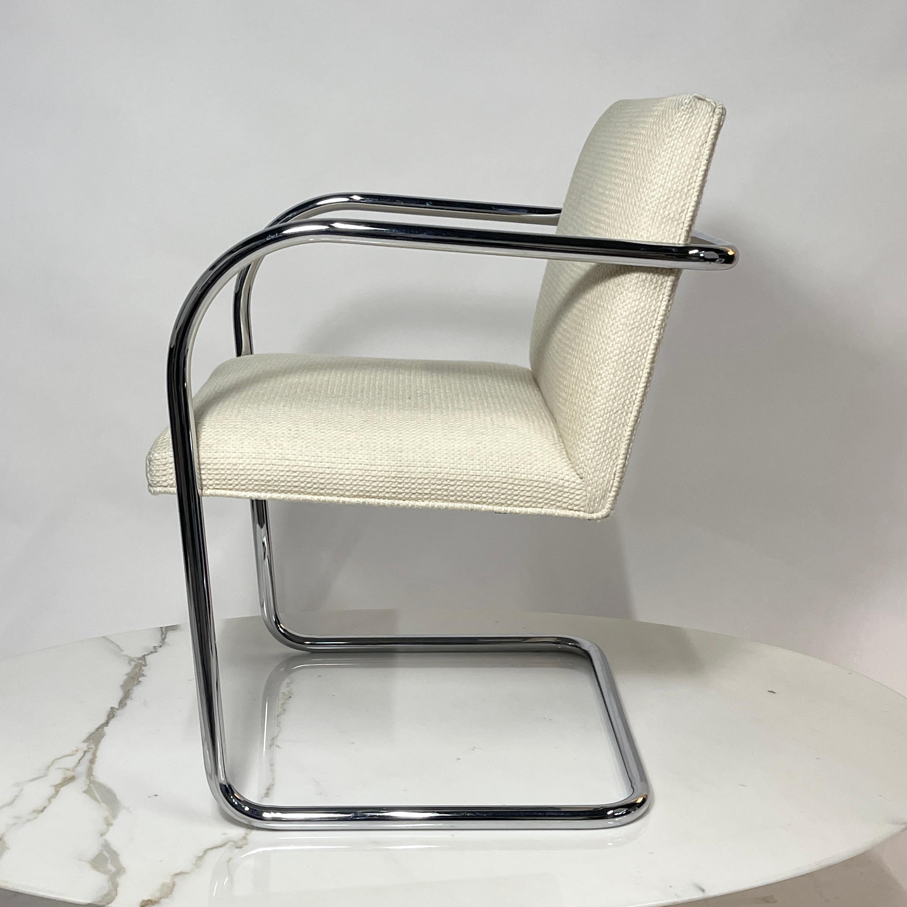 Mid-Century Modern Mies Van Der Rohe for Knoll Brno Chair in Cato Upholstery 60 available For Sale