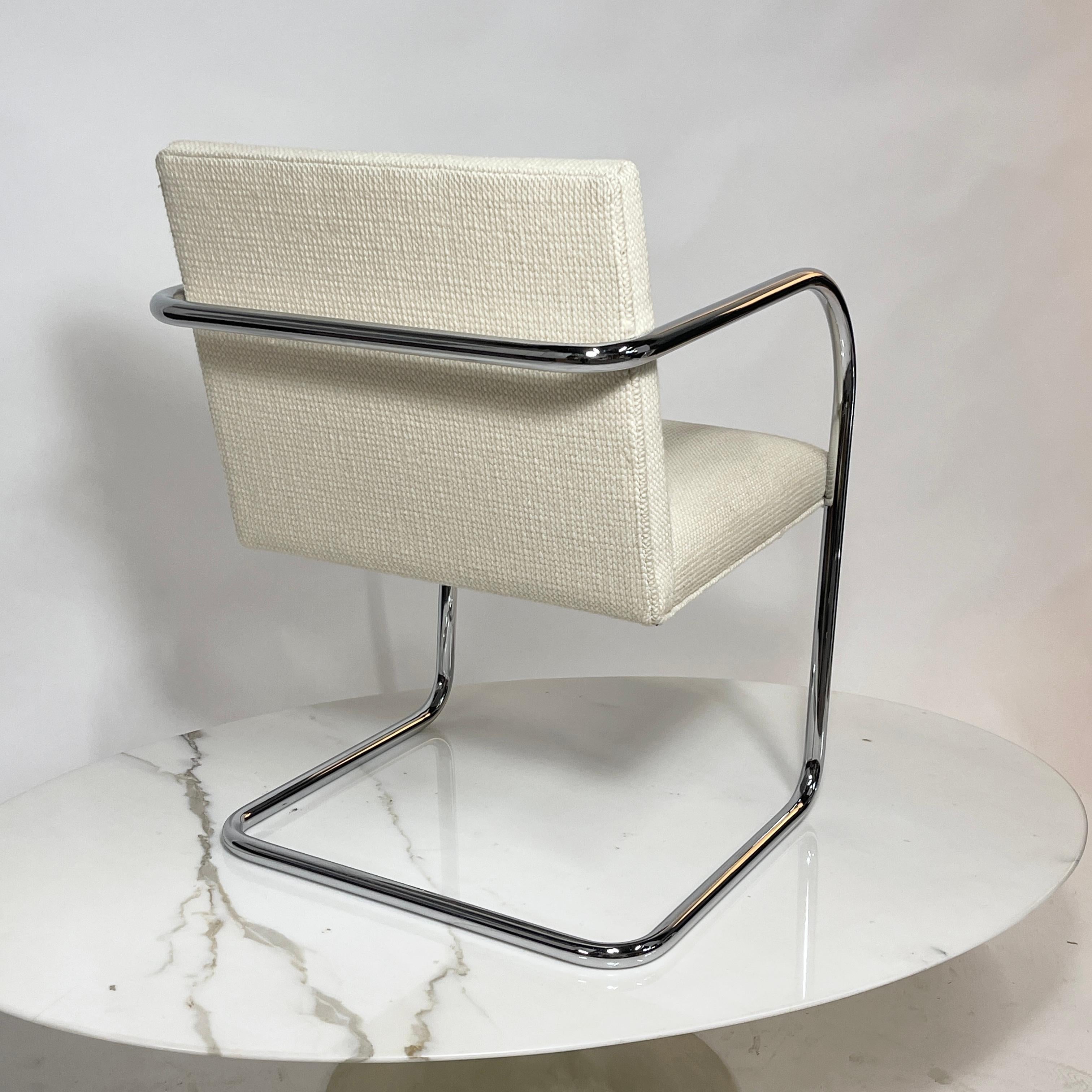 20th Century Mies Van Der Rohe for Knoll Brno Chair in Cato Upholstery 60 available For Sale