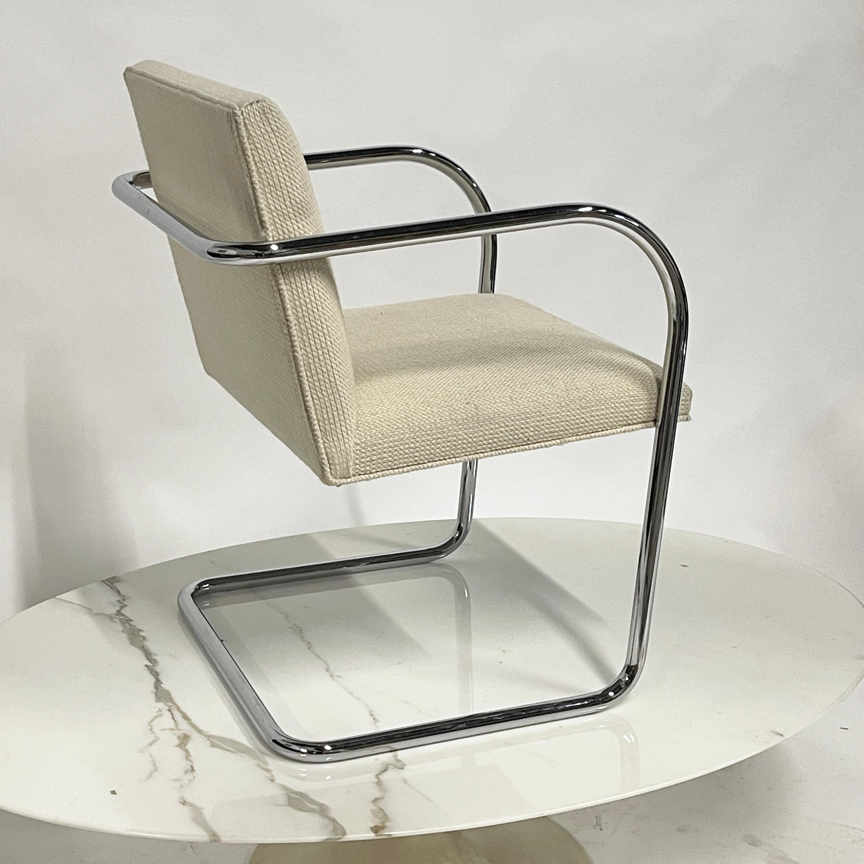 Steel Mies Van Der Rohe for Knoll Brno Chair in Cato Upholstery 60 available For Sale