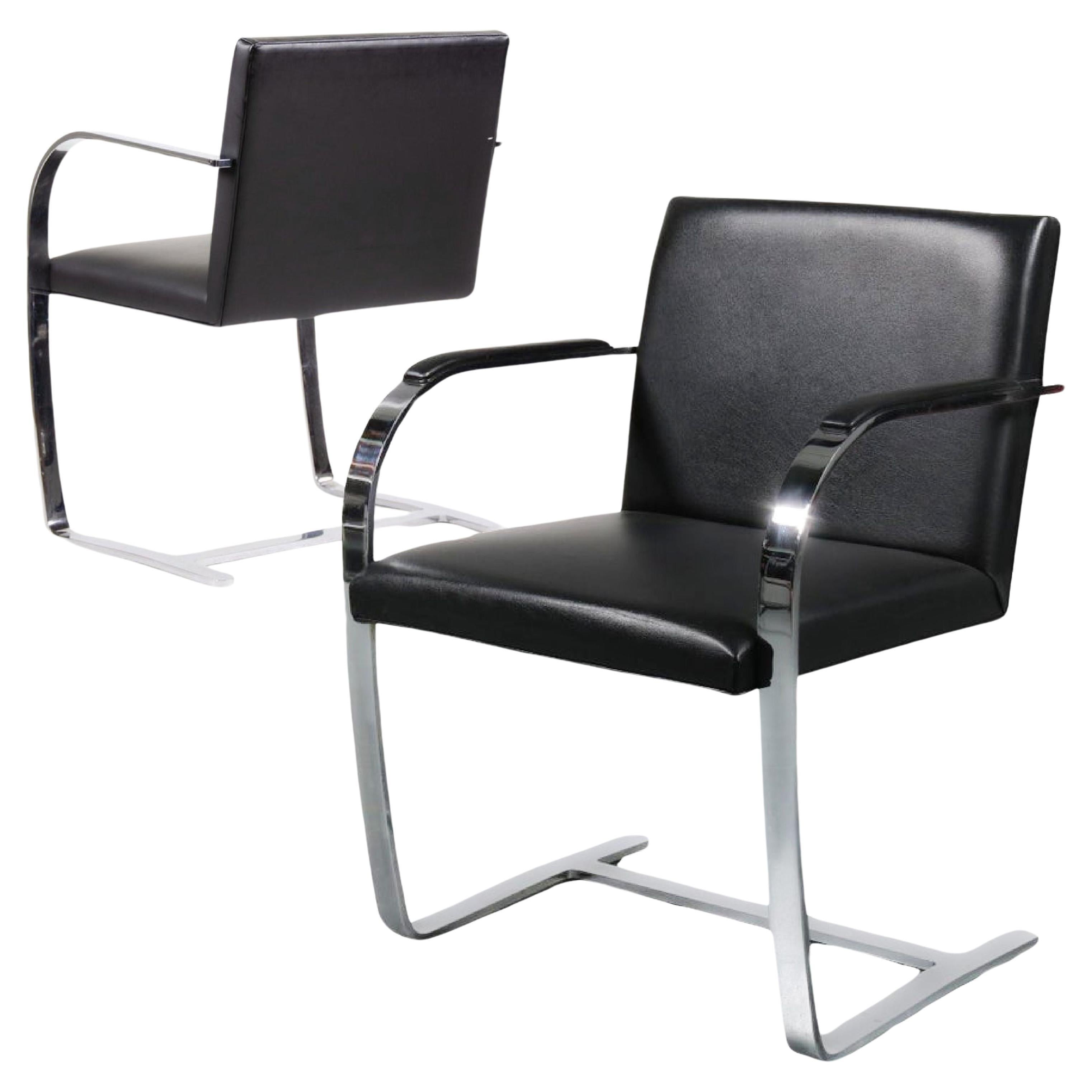 Mies van der Rohe for Knoll Brno Flat Bar Armchair 255AC, Black Leather with armpads (original design).

The Tugendhat House, often considered to be Mies van der Rohe’s defining residential work, is the summation of his ideas incorporated at every