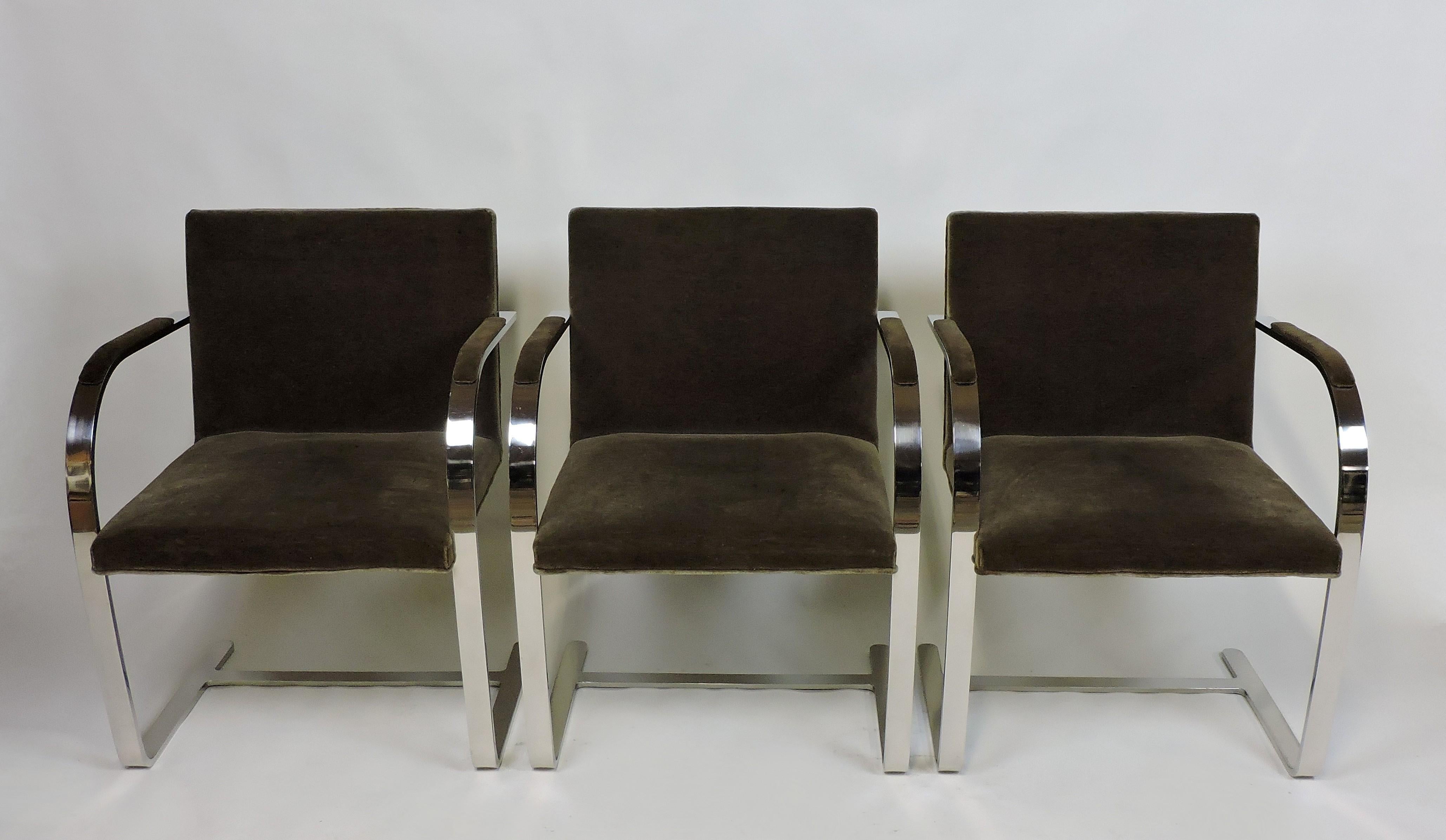 Mies van der Rohe for Knoll Brno Flat Bar Stainless Steel Chair, 3 Available 7