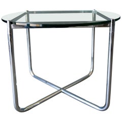 Mies van der Rohe for Knoll Chrome and Glass Side Table, circa 1975