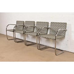 Mies Van Der Rohe for Knoll Chrome Brno Chairs, Set of Four