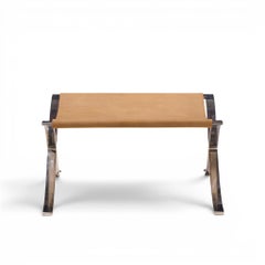 Mies van der Rohe for Knoll Mid Century Barcelona Stool with Cowhide Sling