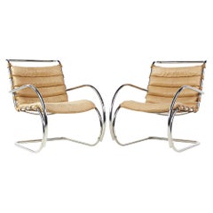 Mies Van Der Rohe for Knoll Mid Century Lounge Chairs - Pair