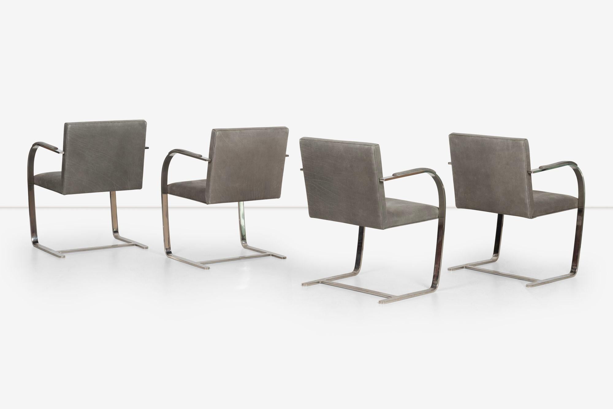 Appliqué Mies van der Rohe for Knoll set of Four Bruno Chairs For Sale