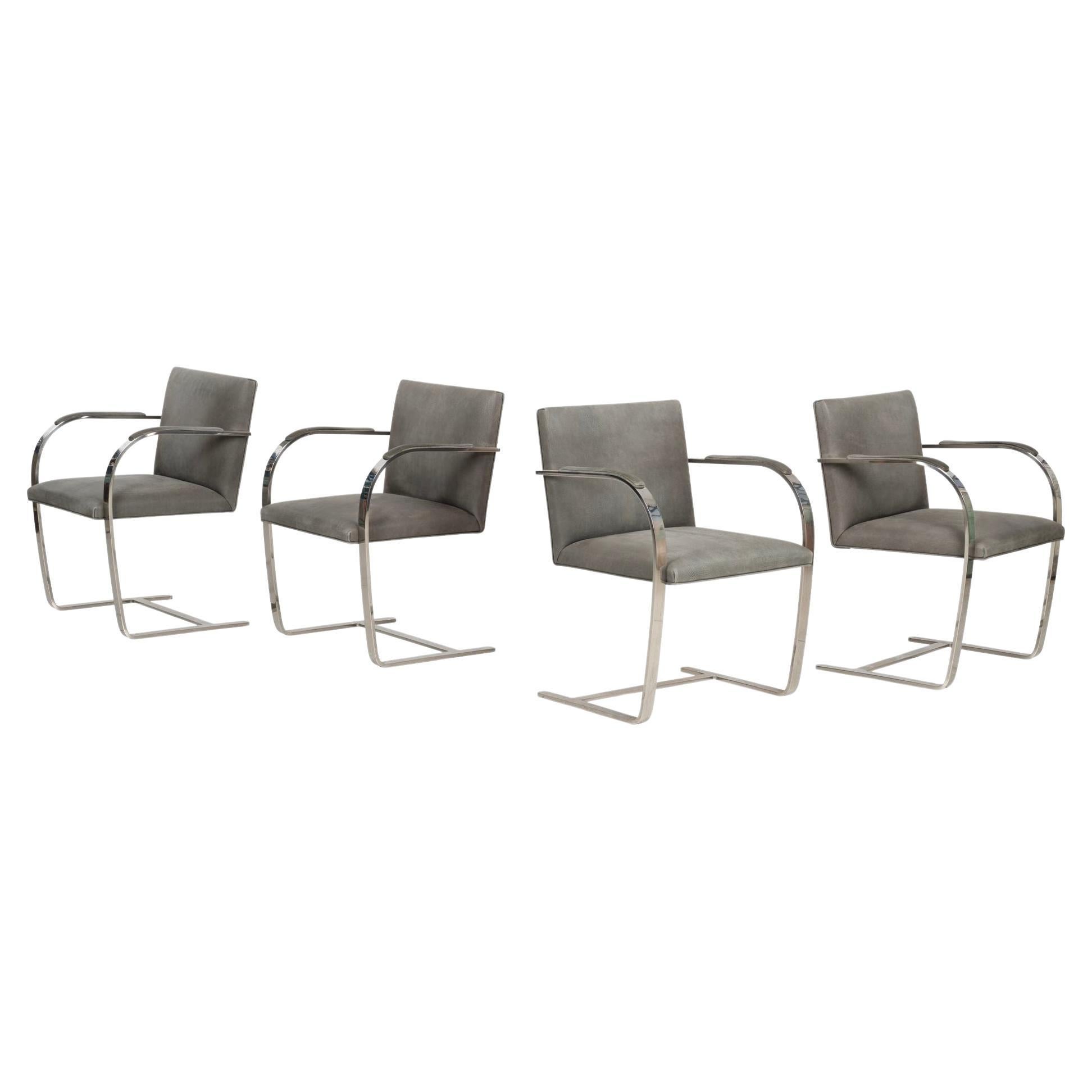 Mies van der Rohe for Knoll set of Four Bruno Chairs For Sale