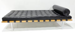 Mies van der Rohe for Knoll Style Barcelona Daybed/Couch in Black Leather