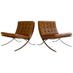 Mies van der Rohe Gerald R. Griffith Barcelona Chairs, Pair