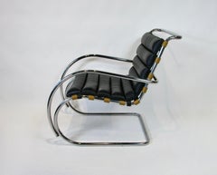 Mies Van der Rohe Knoll custom order chrome with black leather MR chair
