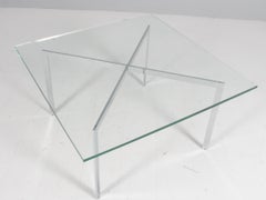 Mies Van der Rohe Knoll Studio Barcelona Coffee Table with Glass Top
