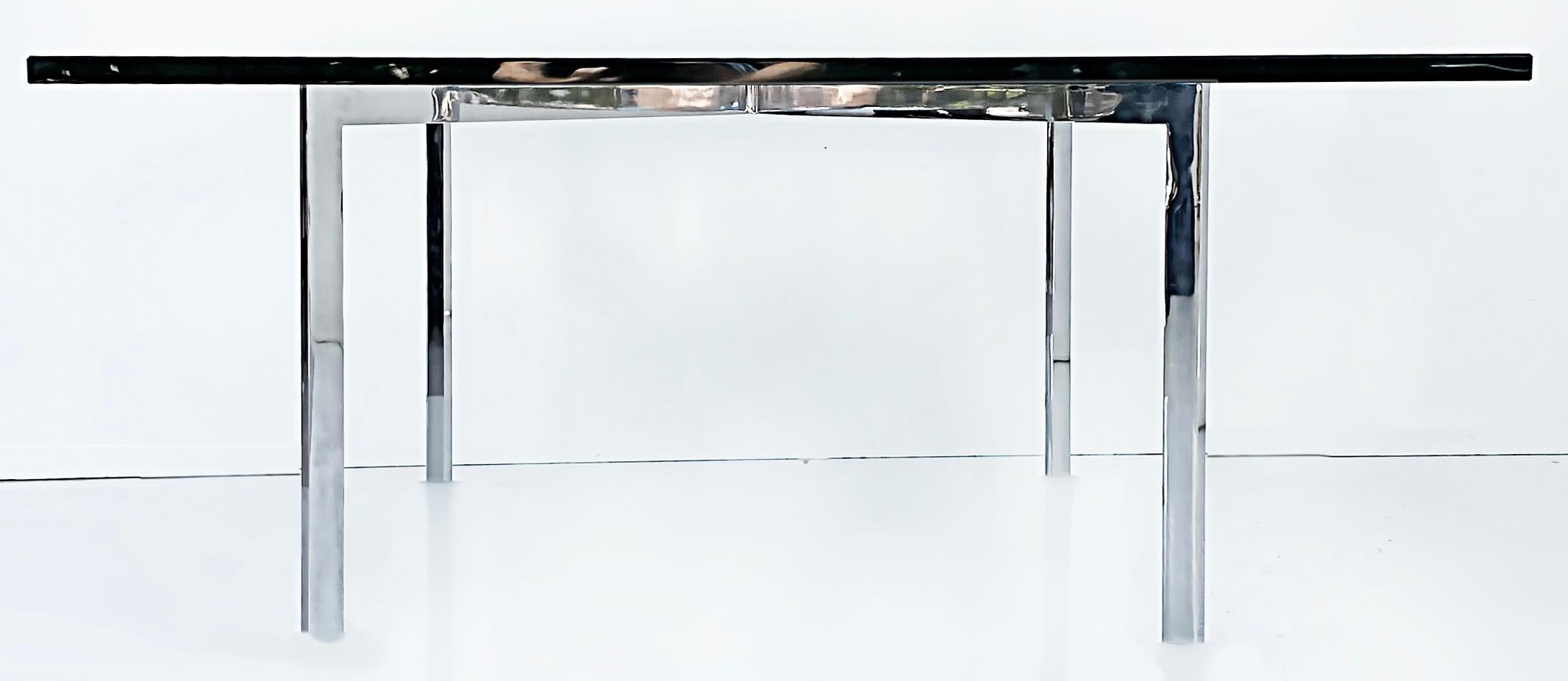 Mies Van der Rohe Knoll Studio Barcelona Coffee Table with Glass Top In Good Condition In Miami, FL