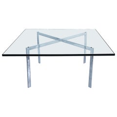 Mies Van der Rohe Knoll Studio Barcelona Coffee Table with Glass Top