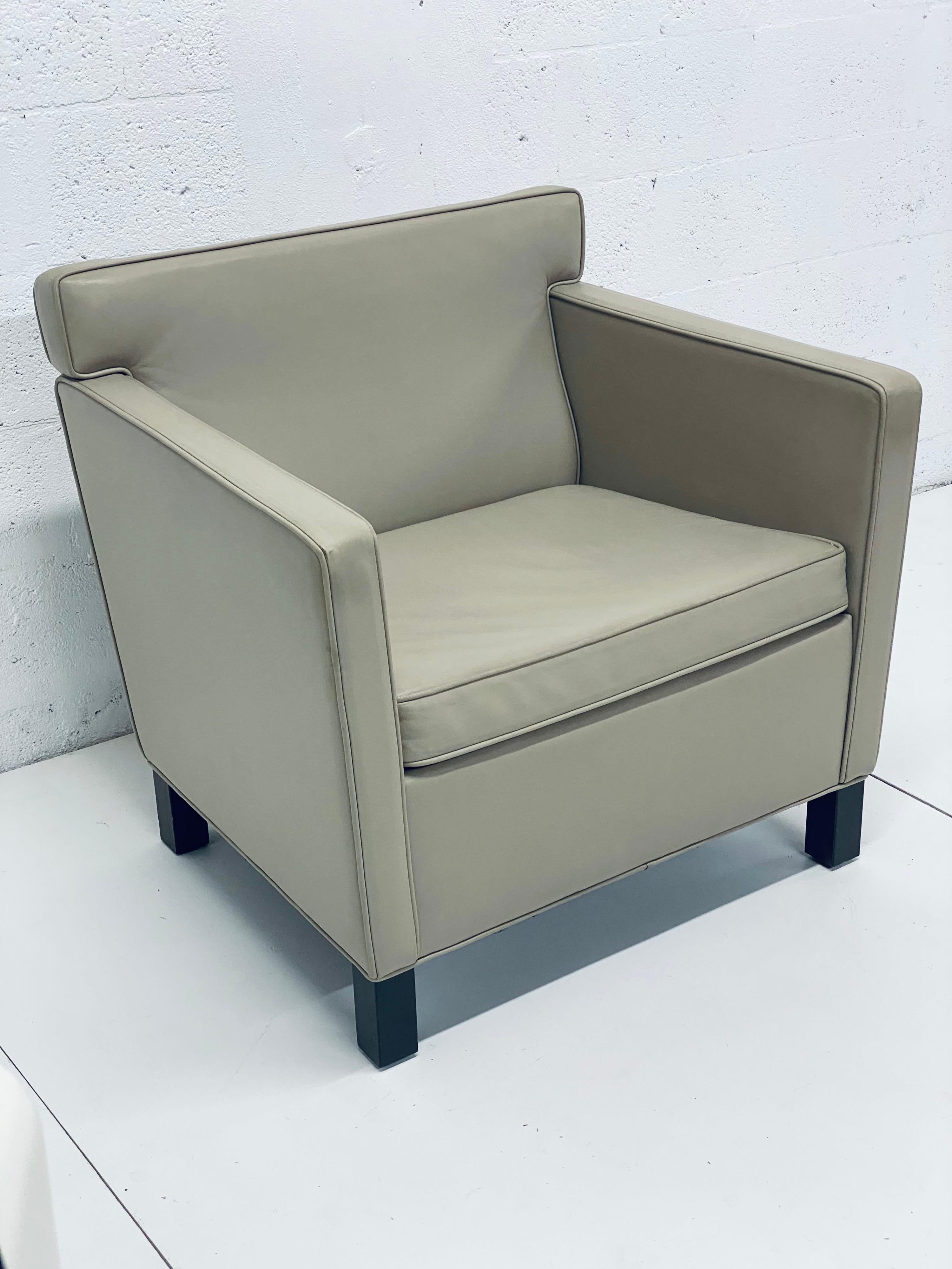 Mies van der Rohe Krefeld Leder-Clubsessel für Knoll International (Bauhaus) im Angebot